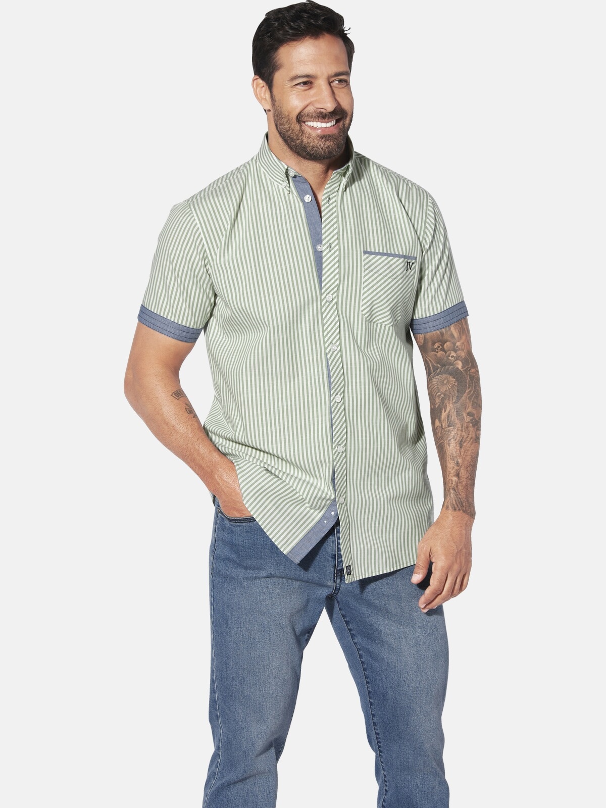 Jan Vanderstorm Kurzarmhemd "Kurzarmhemd ODHELD" 1 Stk. günstig online kaufen