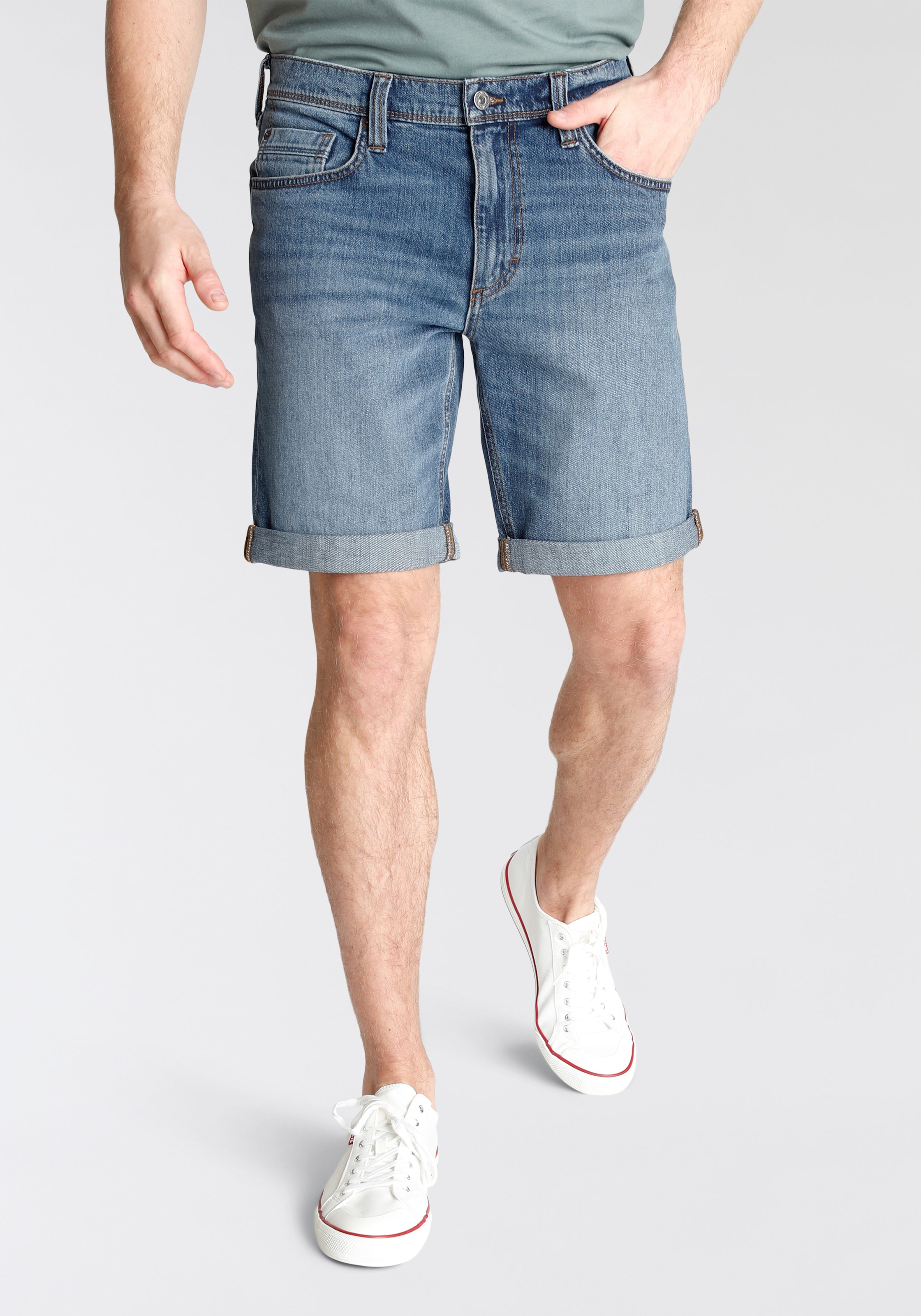 MUSTANG Jeansshorts "Washington" Sommerhose krempelbar, mit leichter Waschu günstig online kaufen