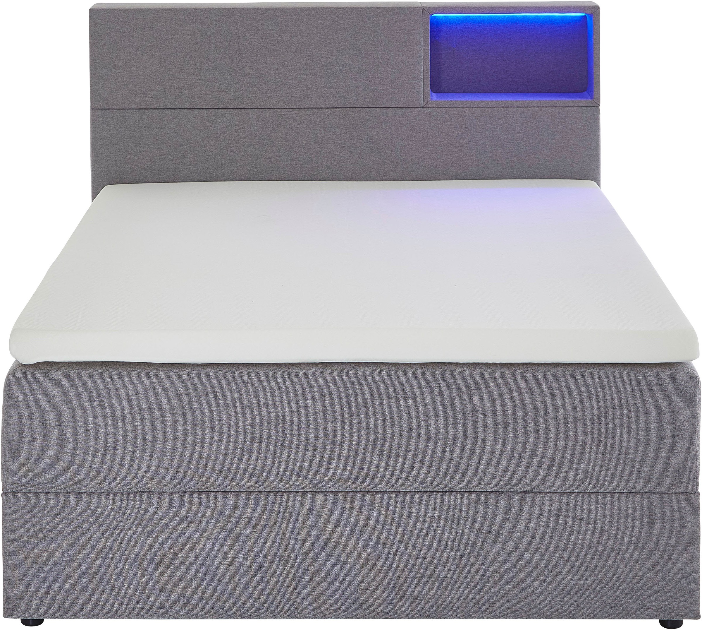 meise.möbel Boxspringbett »Caja mit Bettkasten und Topper«, mit LED ausgestattetes Ablagefach im Kopfteil