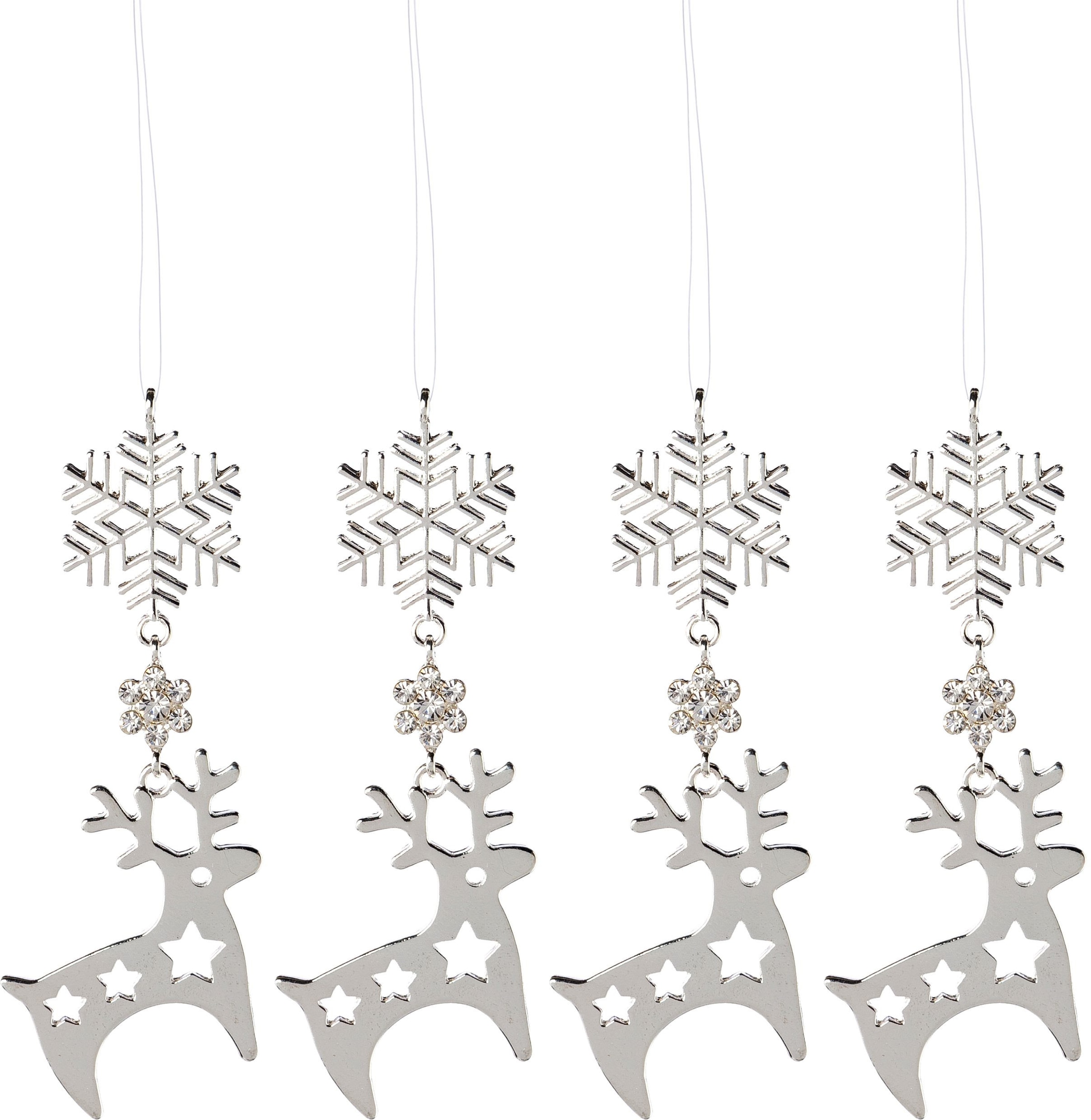 Creativ deco Baumbehang »Schneeflocke & Rentier Wei...