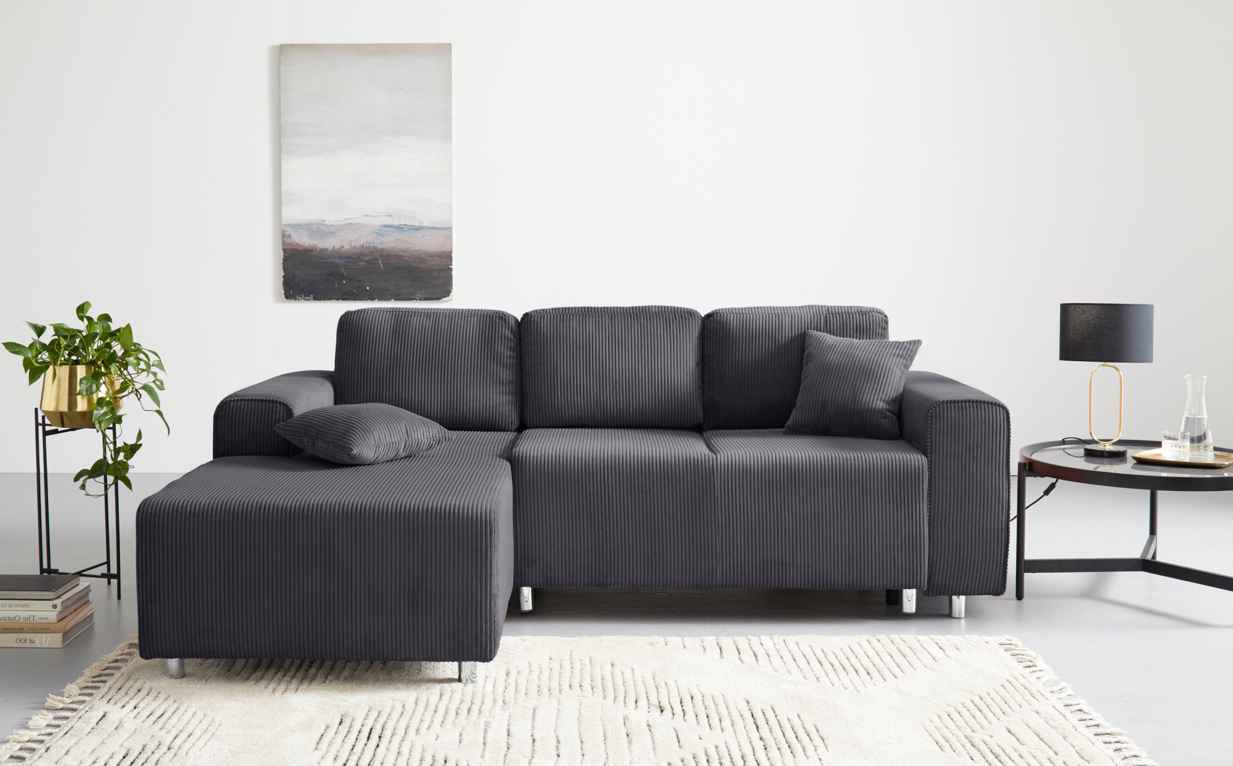 Home affaire Ecksofa "Györ", L-Form, wahlweise mit Bettfunktion und Bettkas günstig online kaufen