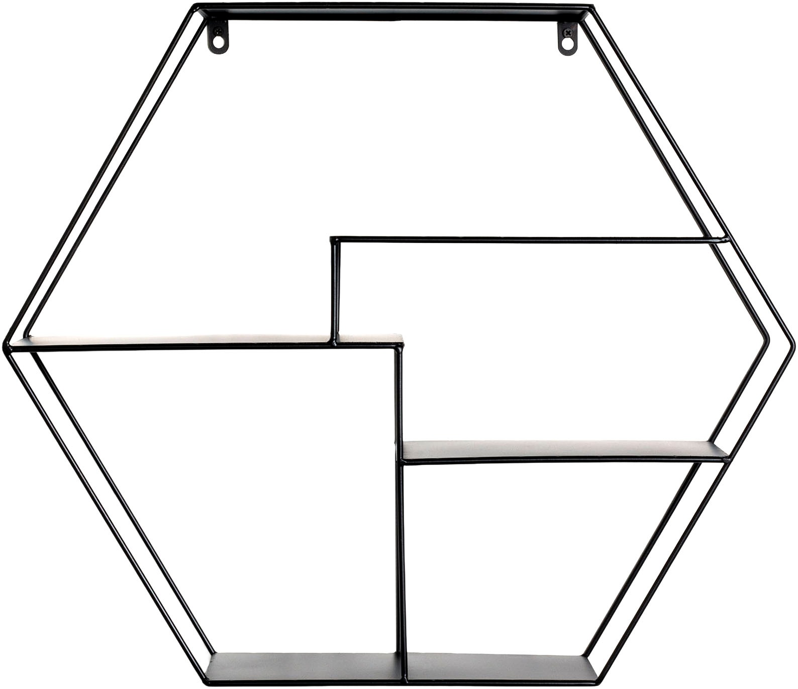 HAKU Wandregal »Hängeregal, Wandboard« sechseckig - aus Metall Schwarz - B/T/H 61/16/54 cm