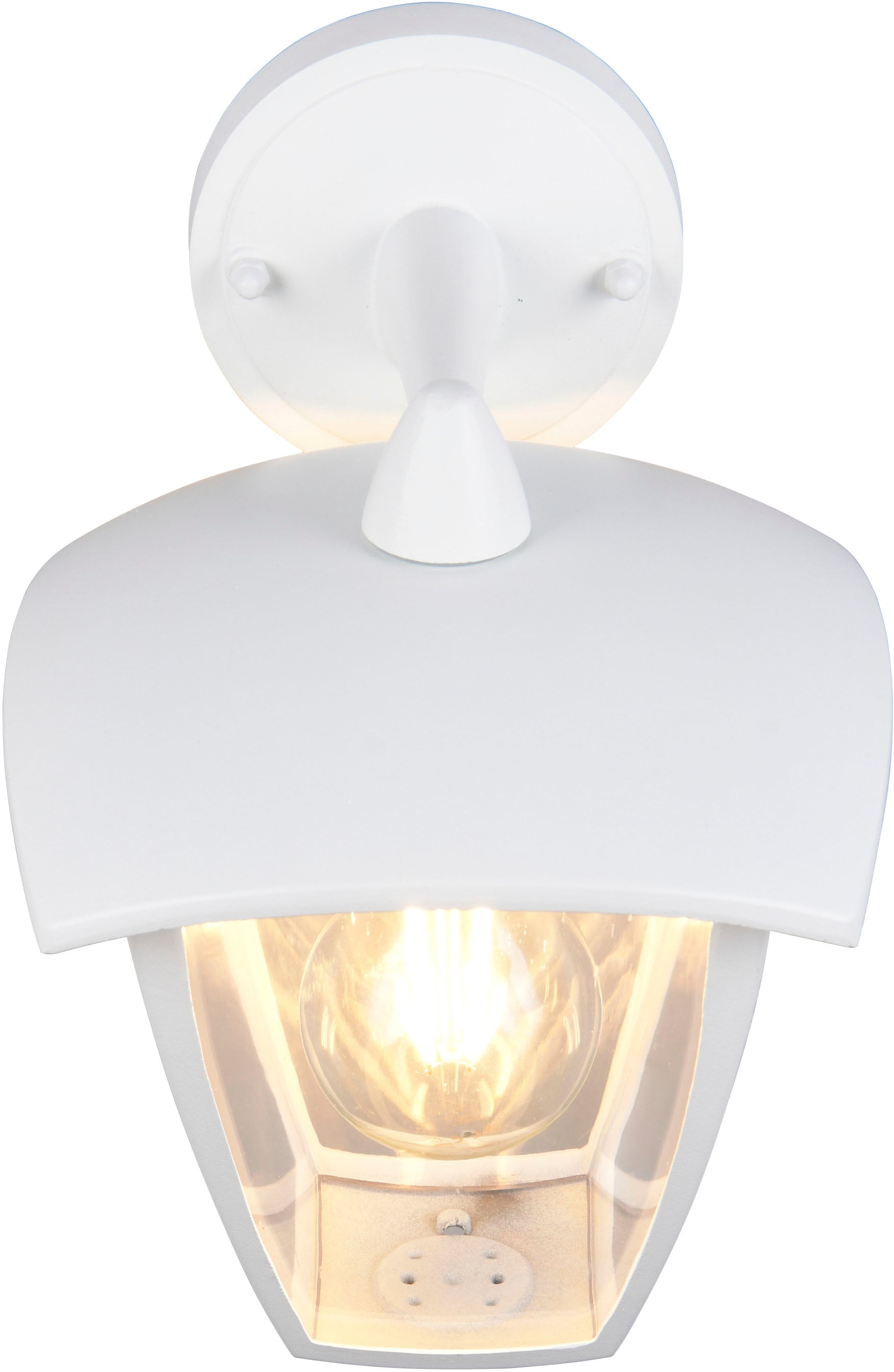 TRIO Leuchten Außen-Wandleuchte »VENTA, Laterne Hauswand Fassadenbeleuchtung, exkl 1x E27 max 10W, IP44«, 1 flammig, Leuchtmittel E27 | Leuchtmittel wechselbar, Wandlampe Laternen-Optik, abwärts gerichtet, Schirm Kunststoff