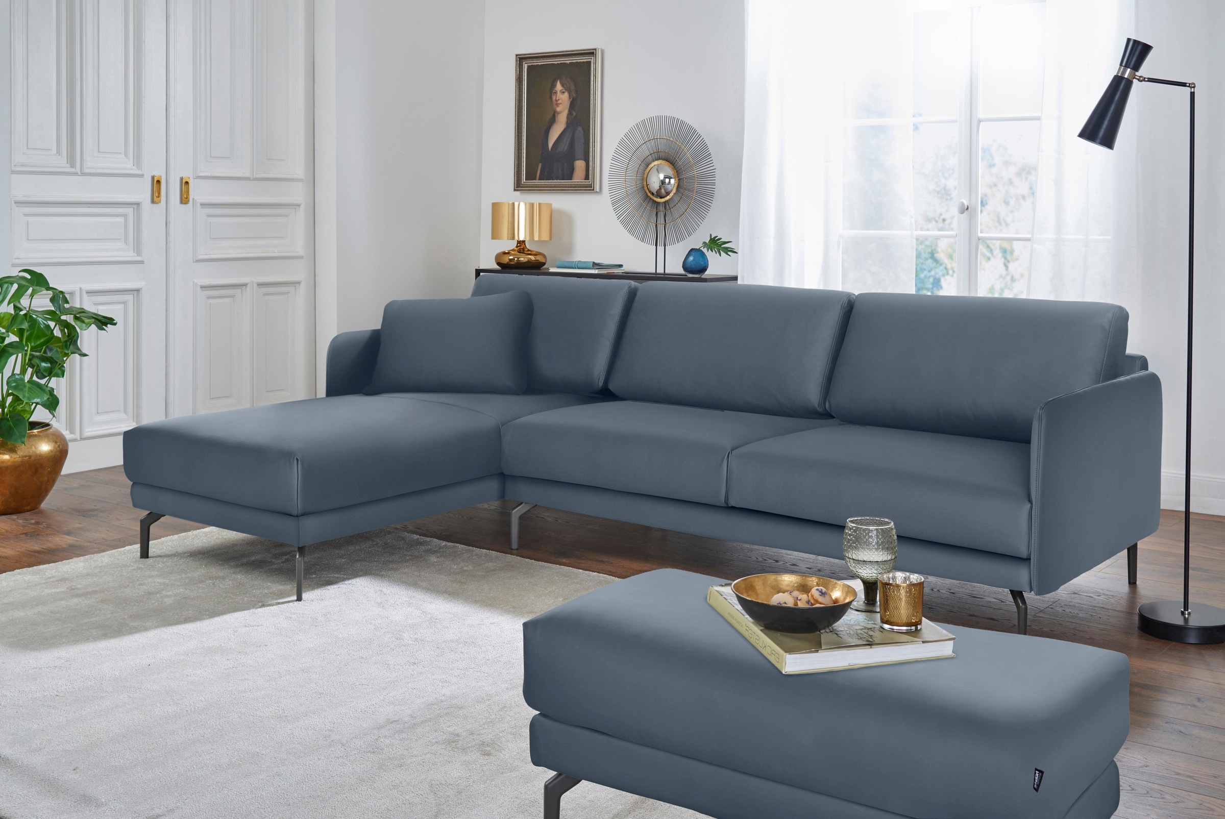 hülsta sofa Ecksofa »hs.450«, Armlehne sehr schmal, Breite 234 cm, Alugussfüße in... kaufen