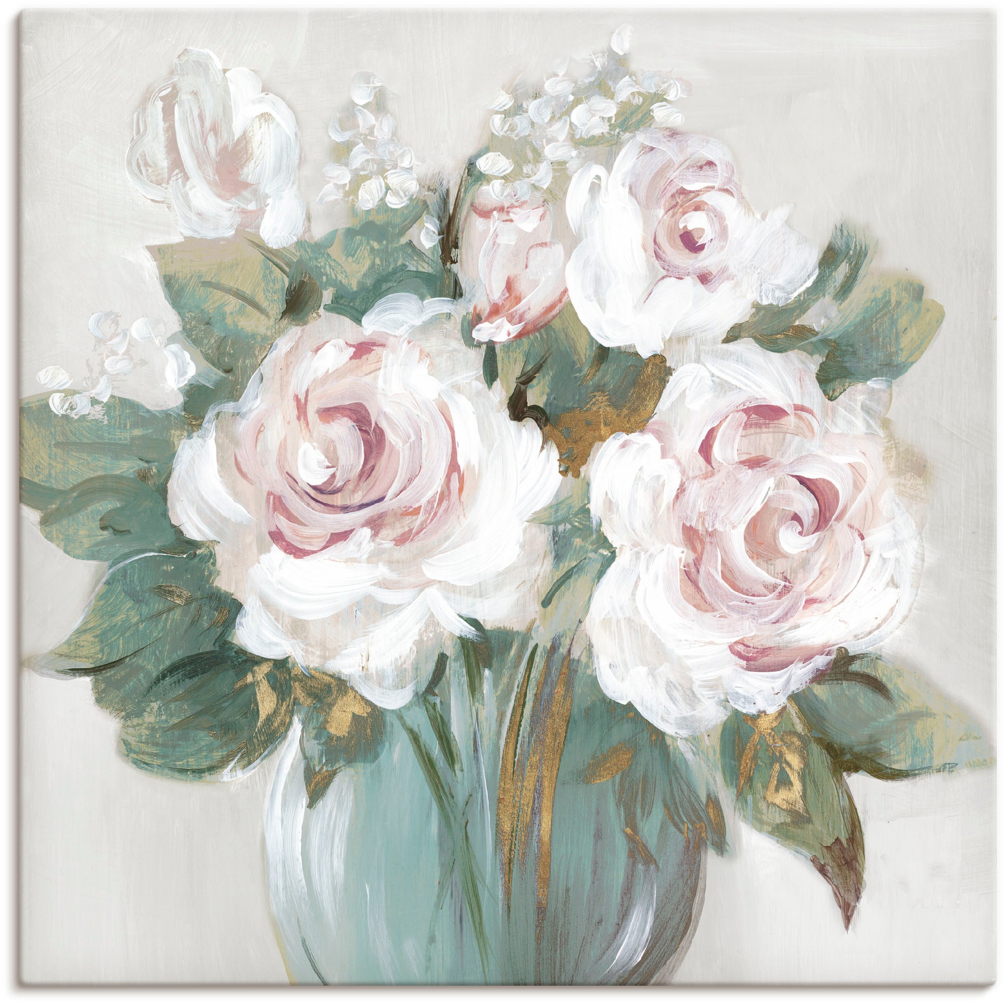 Artland Leinwandbild "Goldener Blumenstrauß" Blumenbilder 1 Stk. tlg. als A günstig online kaufen