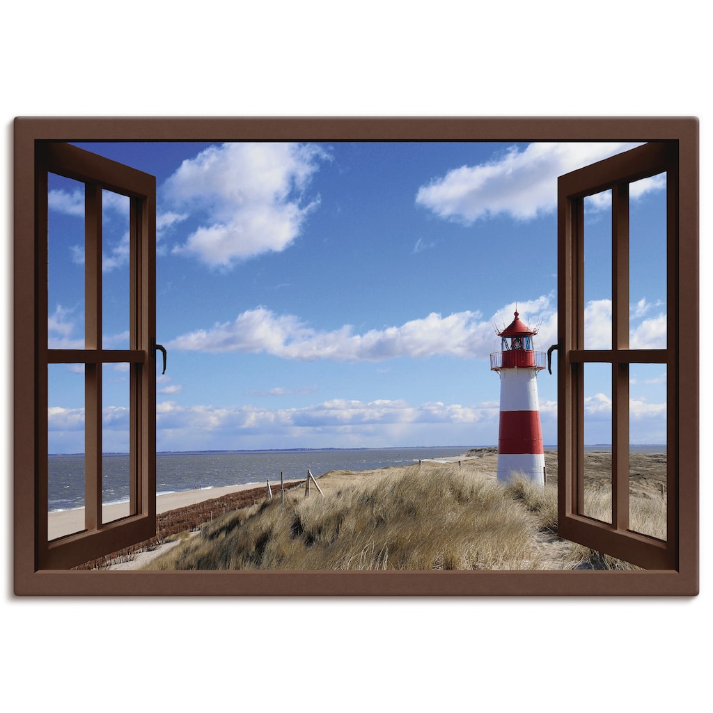 Artland Wandbild »Fensterblick - Leuchtturm Sylt«, Fensterblick, (1 St.)