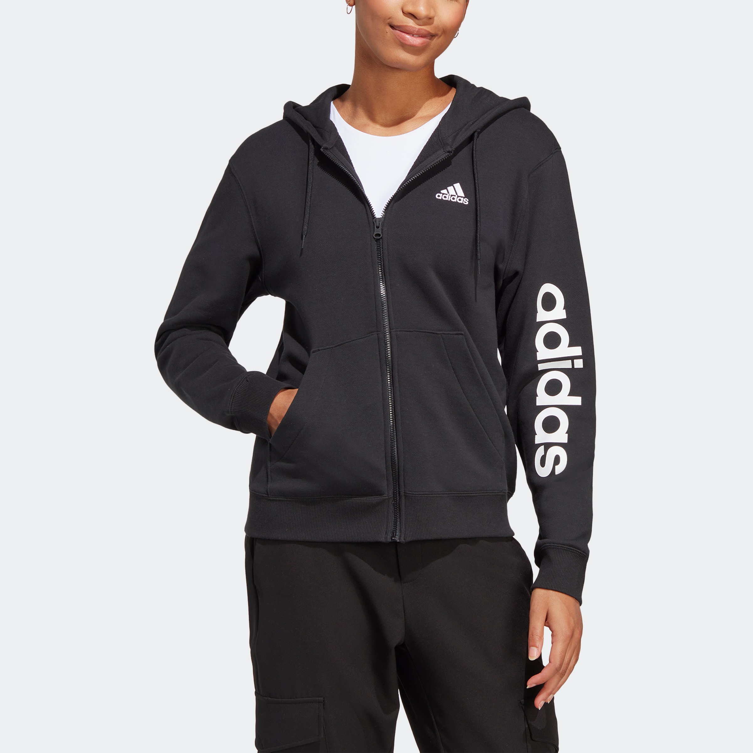 adidas Sportswear Kapuzensweatjacke »ESSENTIALS LINEAR FRENCH TERRY KAPUZENJACKE«