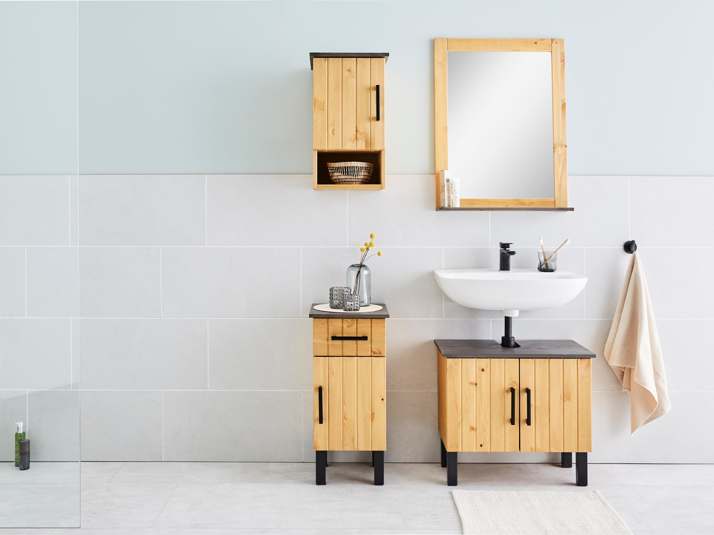 welltime Waschbeckenunterschrank "Mary" Badmöbel im Landhaus-Stil, Breite 6 günstig online kaufen