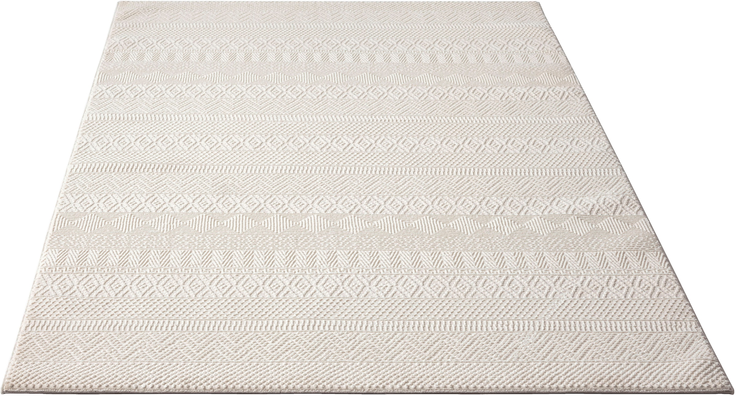 merinos Teppich »Sign rechteckig, recyceltem Polyester, Struktur, 1901«, Hoch Tief BAUR Wohnzimmer 100% Raute, kaufen 