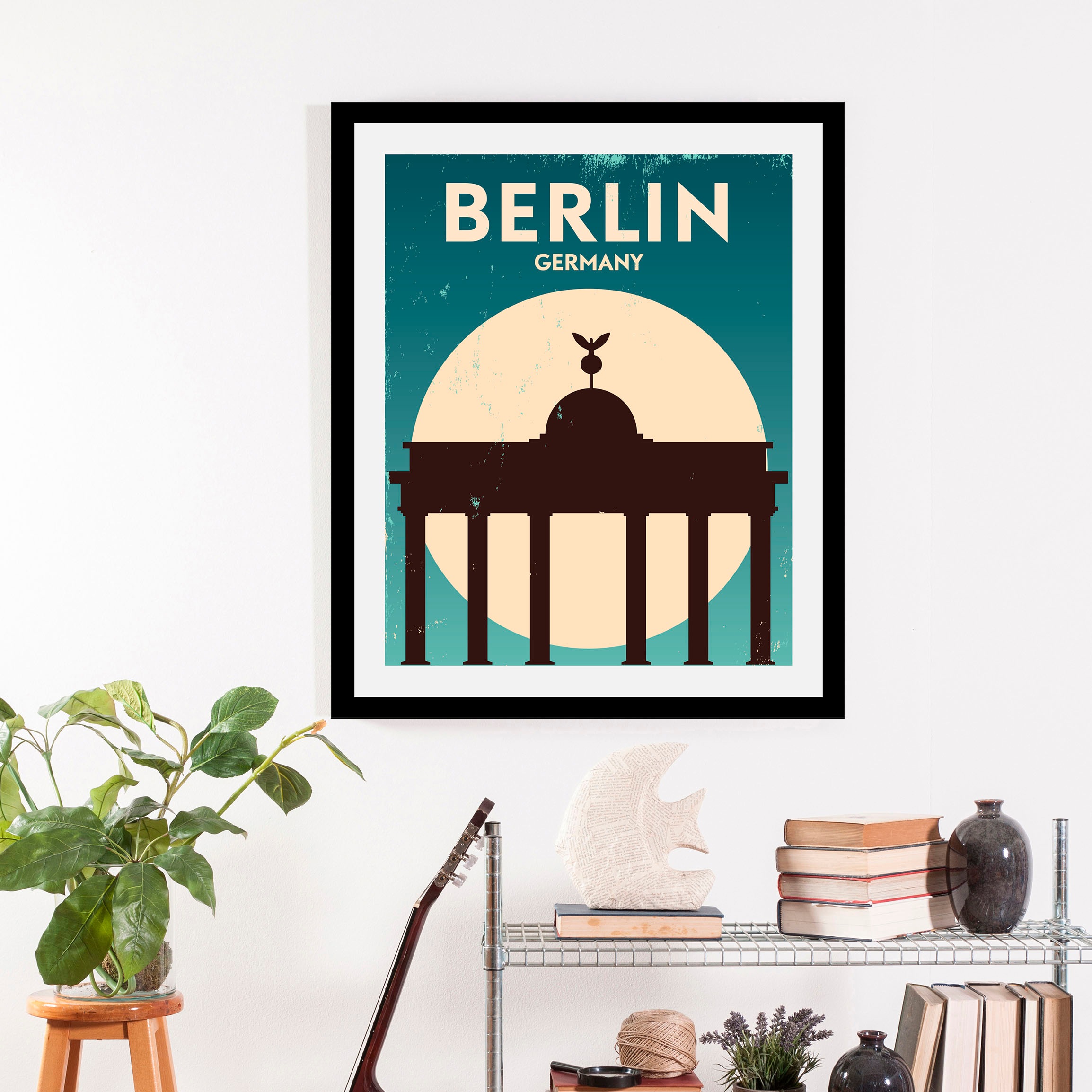 queence Bild "Berlin", Stadt-Deutschland-Schriftzug-Berlin-Gebäude-Sprüche günstig online kaufen