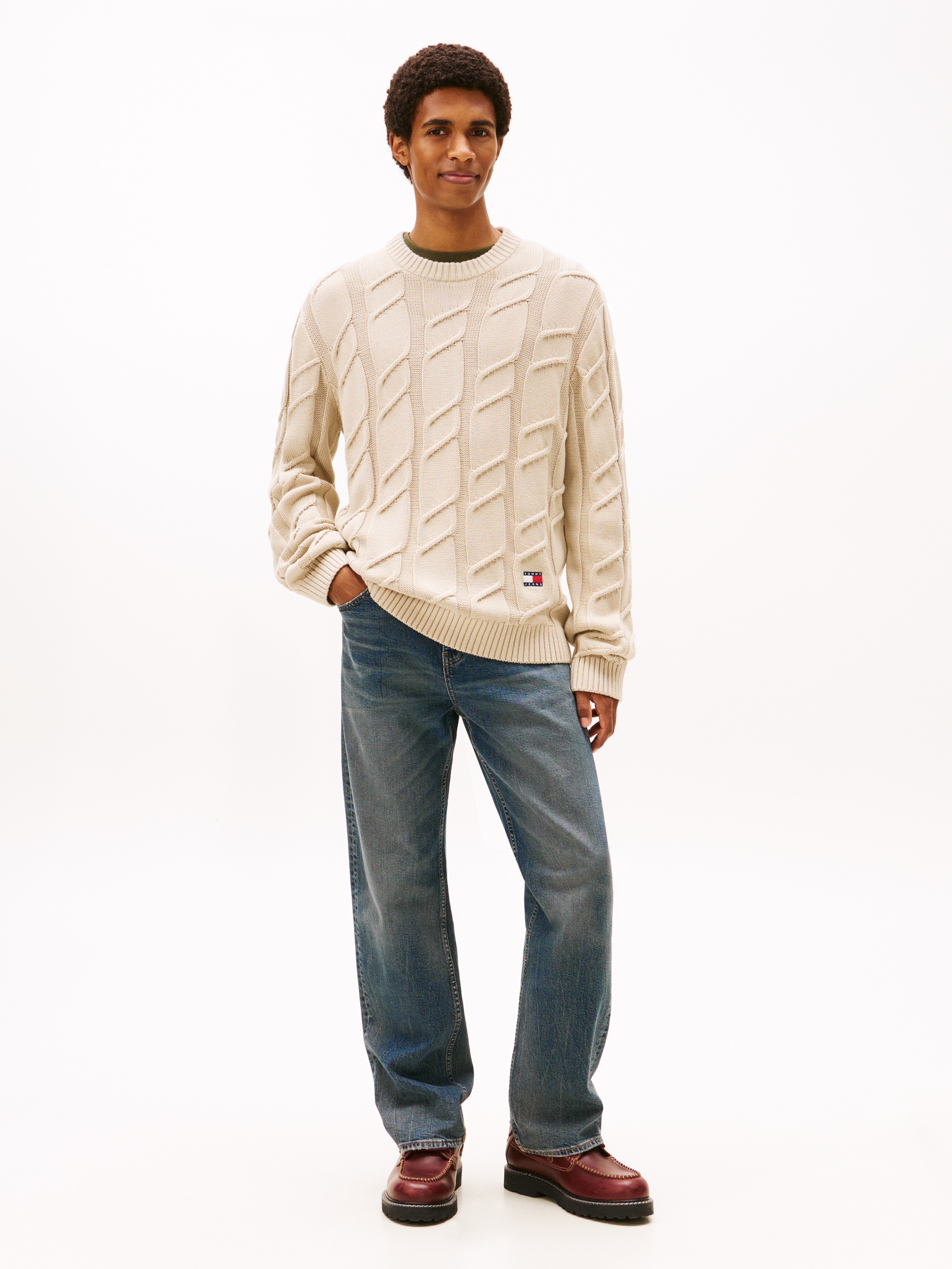 Tommy Jeans Rundhalspullover »TJM REG CHUNKY CABLE«