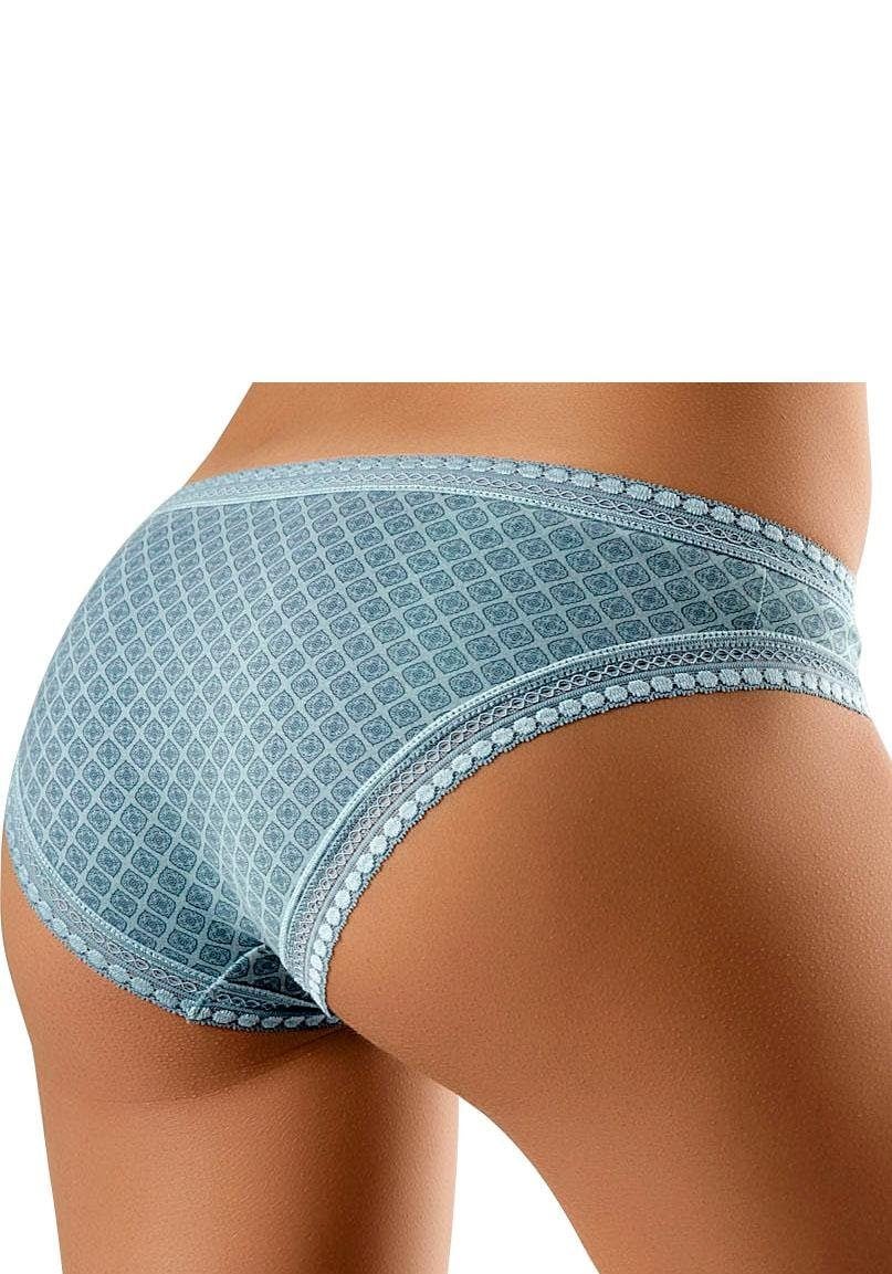 LASCANA weicher aus elastischer Bikinislip, Spitze online 3 mit Baumwolle (Packung, BAUR | St.), kaufen