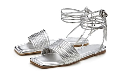 Sandale, Sandalette, Sommerschuh, Schnürung, glänzen, Gladiatoren Style VEGAN