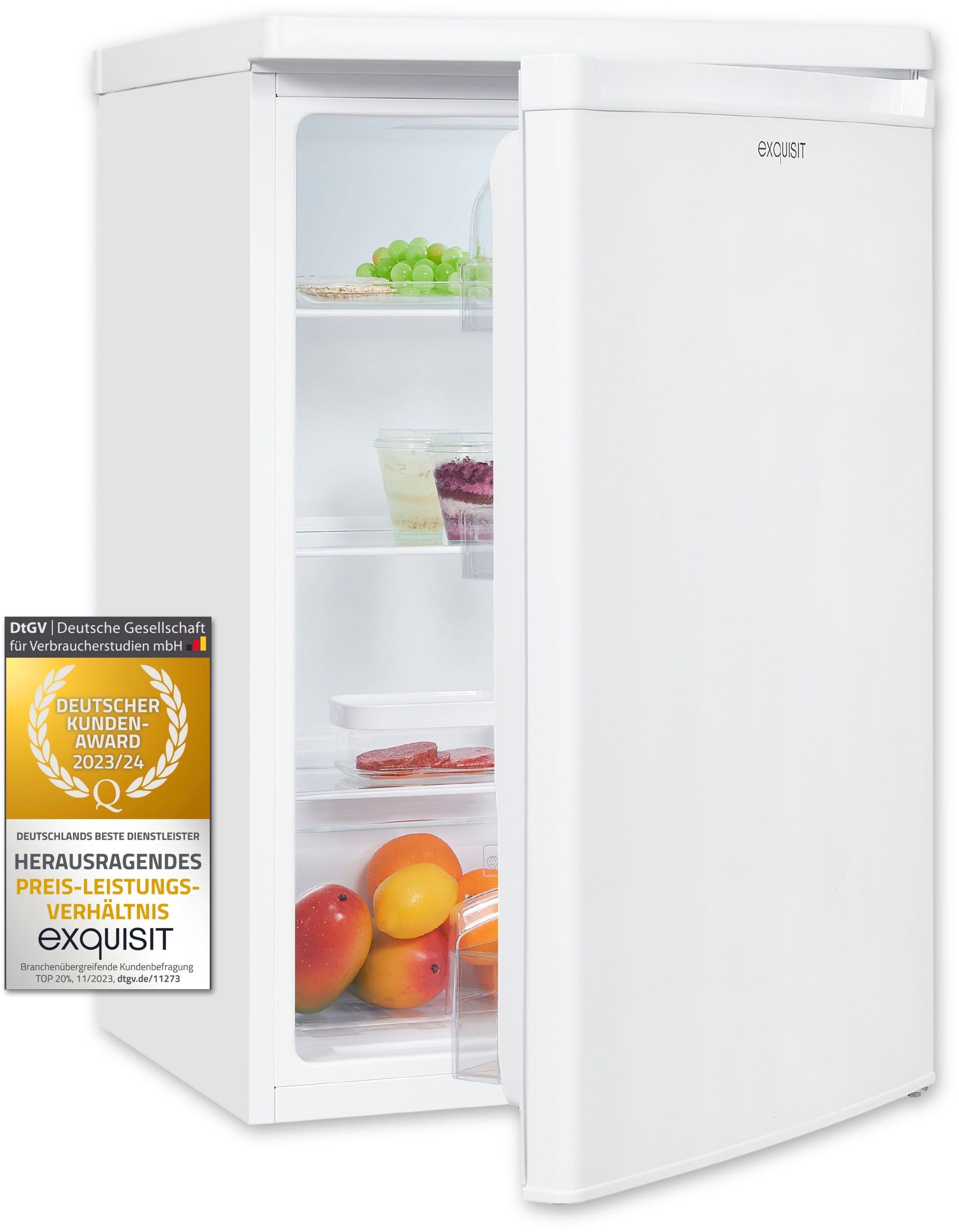 exquisit Kühlschrank "KS16-V-040E weiss" 85 cm hoch 55 cm breit 127 L Volum günstig online kaufen