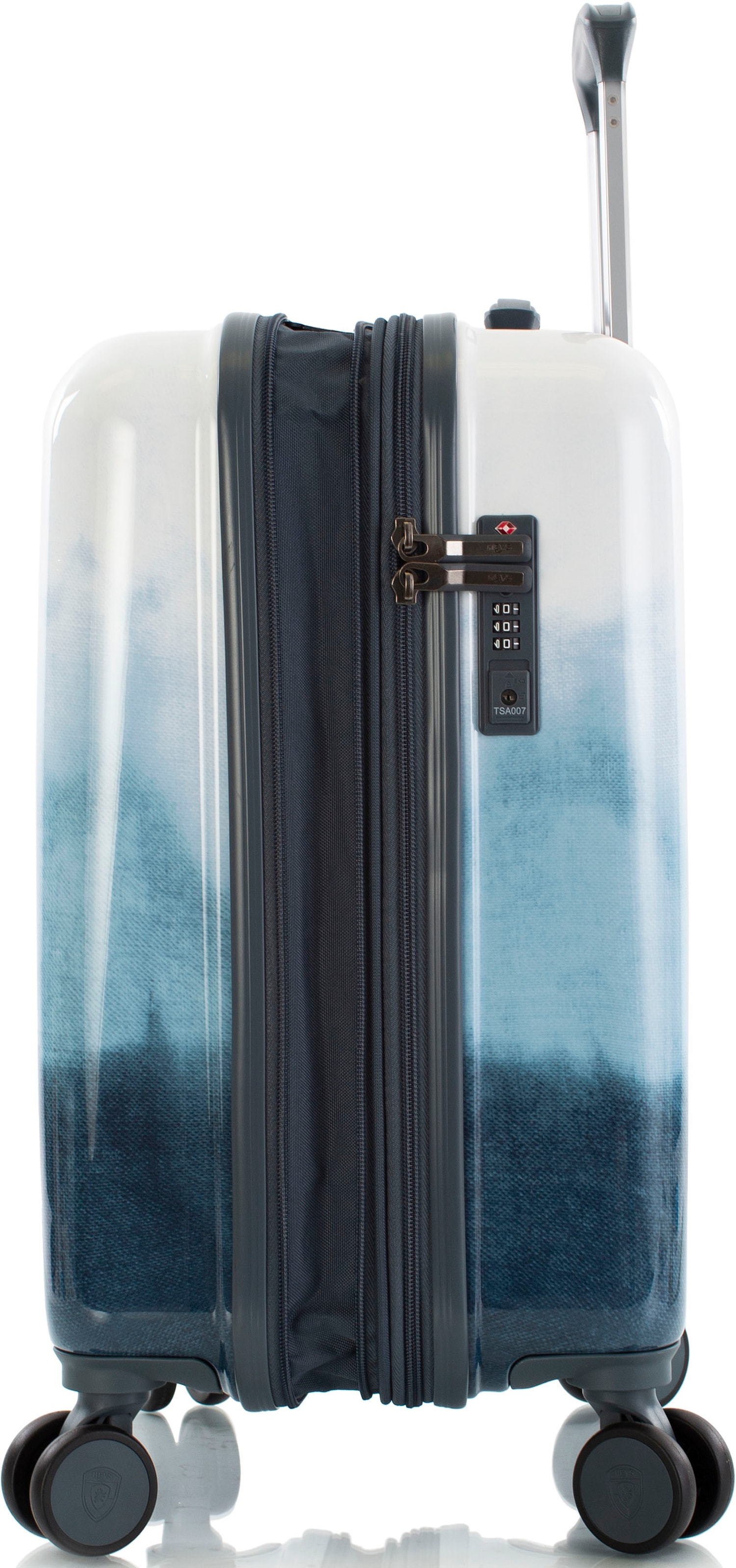 Heys Hartschalen-Trolley »Tie-Dye blau, 53 cm«, 4 Rollen, Handgepäck-Koffer Reisegepäck TSA-Schloss Volumenerweiterung