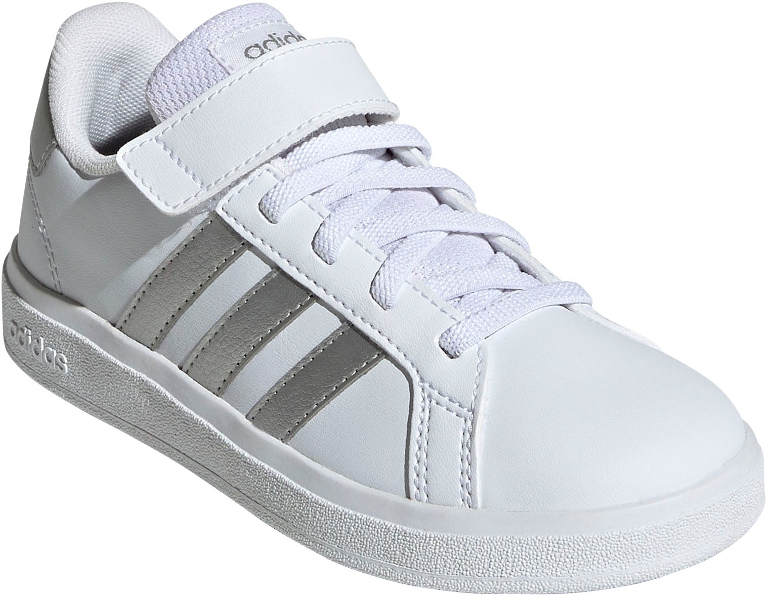 adidas Sportswear Klettschuh »GRAND COURT COURT ELASTIC LACE AND TOP STRAP«, Design auf den Spuren des adidas Superstar