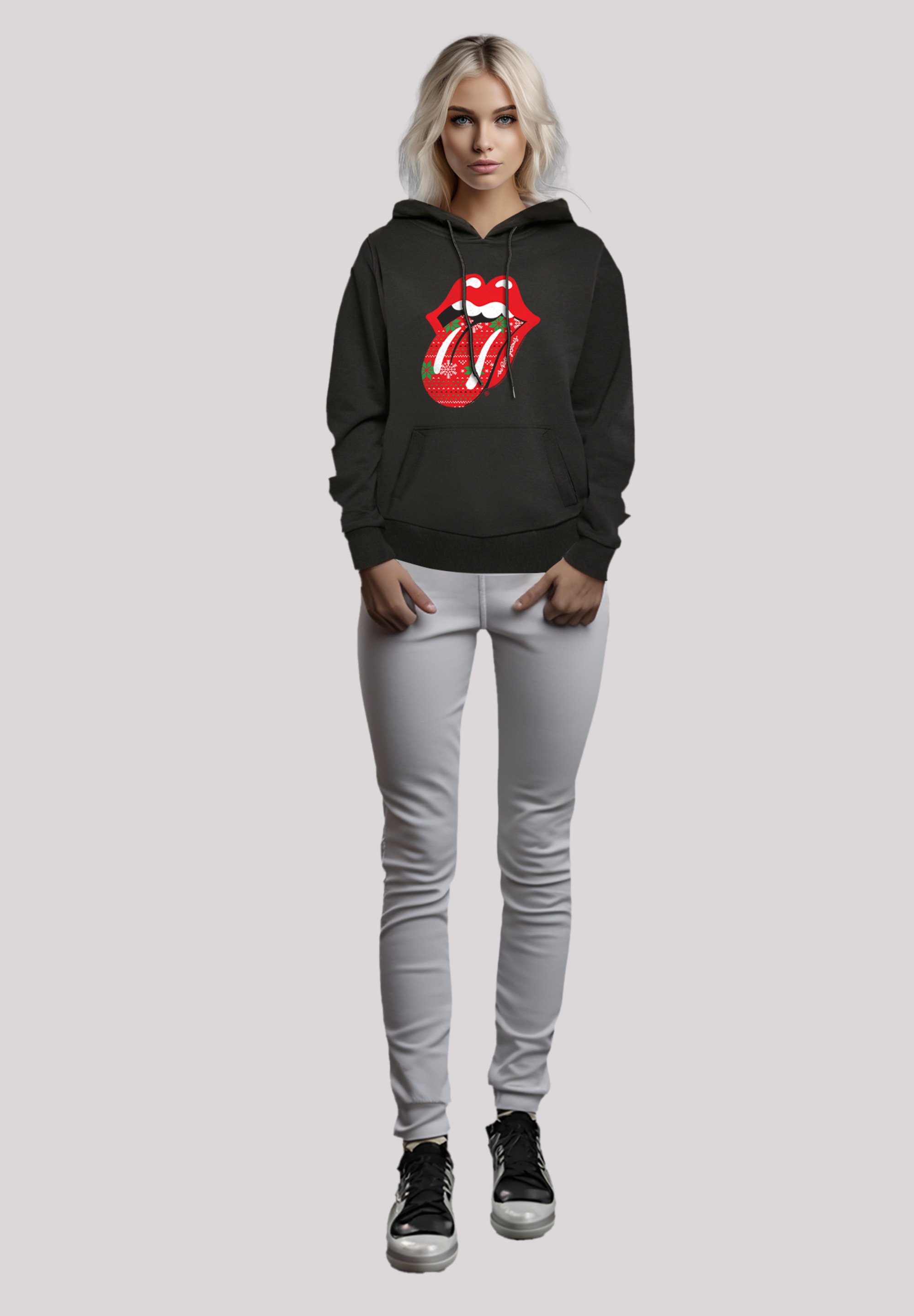 F4NT4STIC Kapuzenpullover »The Rolling Stones Weihnachtsn Christmas Zunge«, Premium Qualität, Band, Logo