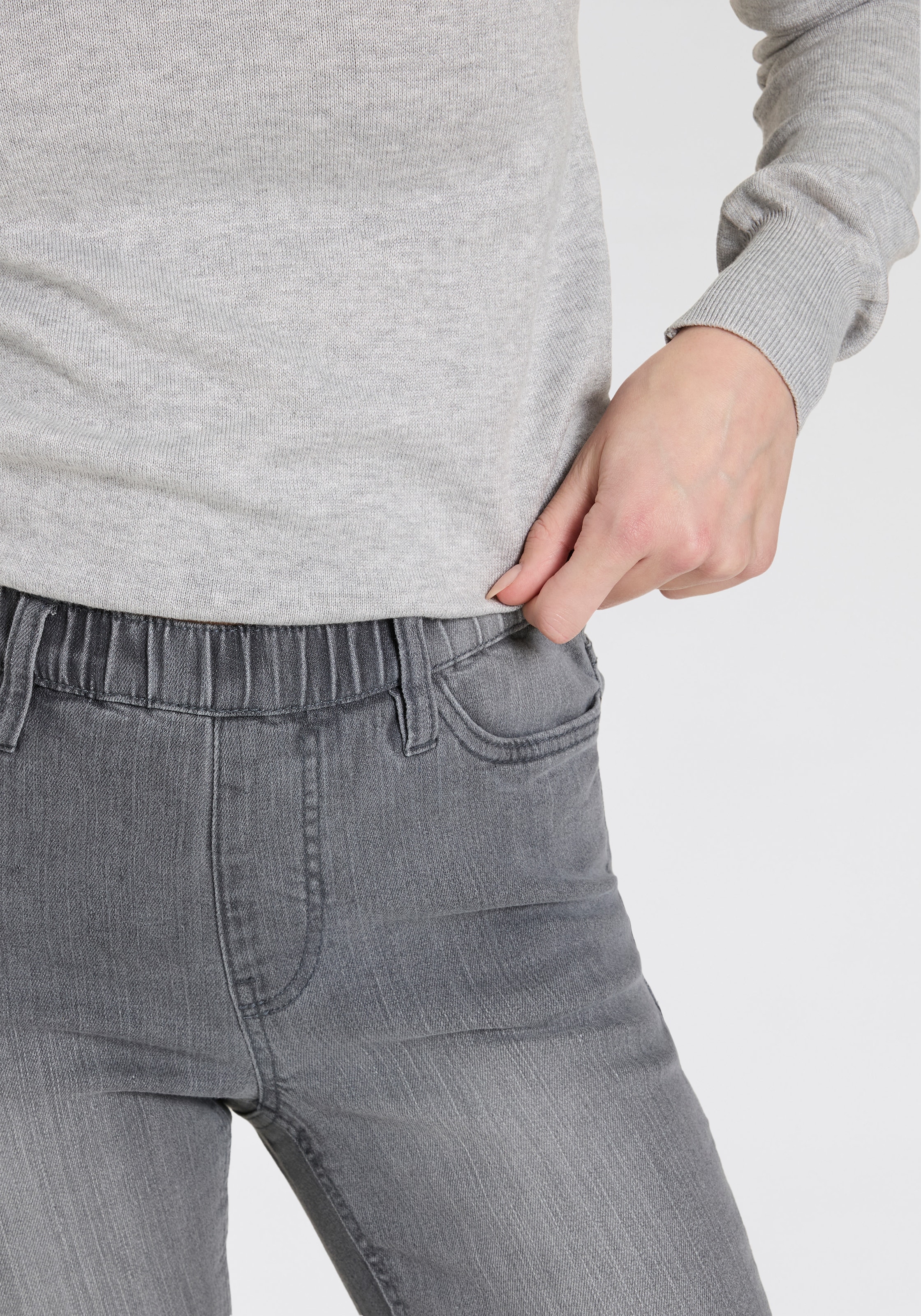 Arizona Jeansjeggings, (Packung, 2er-Pack), enge Passform, Röhrenjeans, Used-Look-Waschung, hohe Leibhöhe