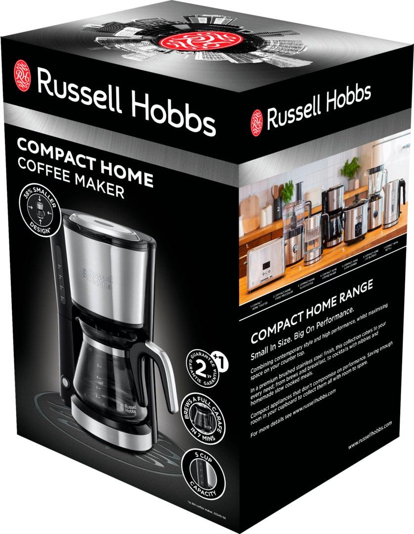 RUSSELL HOBBS Filterkaffeemaschine »Compact Home 24210-56«, 0,62 l Kaffeekanne, Permanentfilter, 1x2, Platzsparendes Design für kleine Haushalte oder Küchen