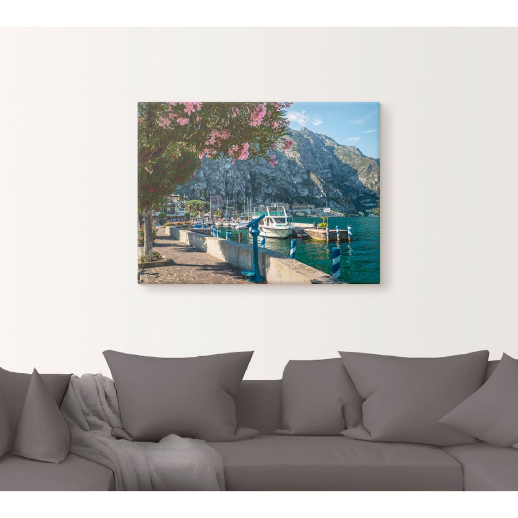 Artland Leinwandbild »Gardasee Hafen Limone sul Garda I«, Europa, (1 St.)