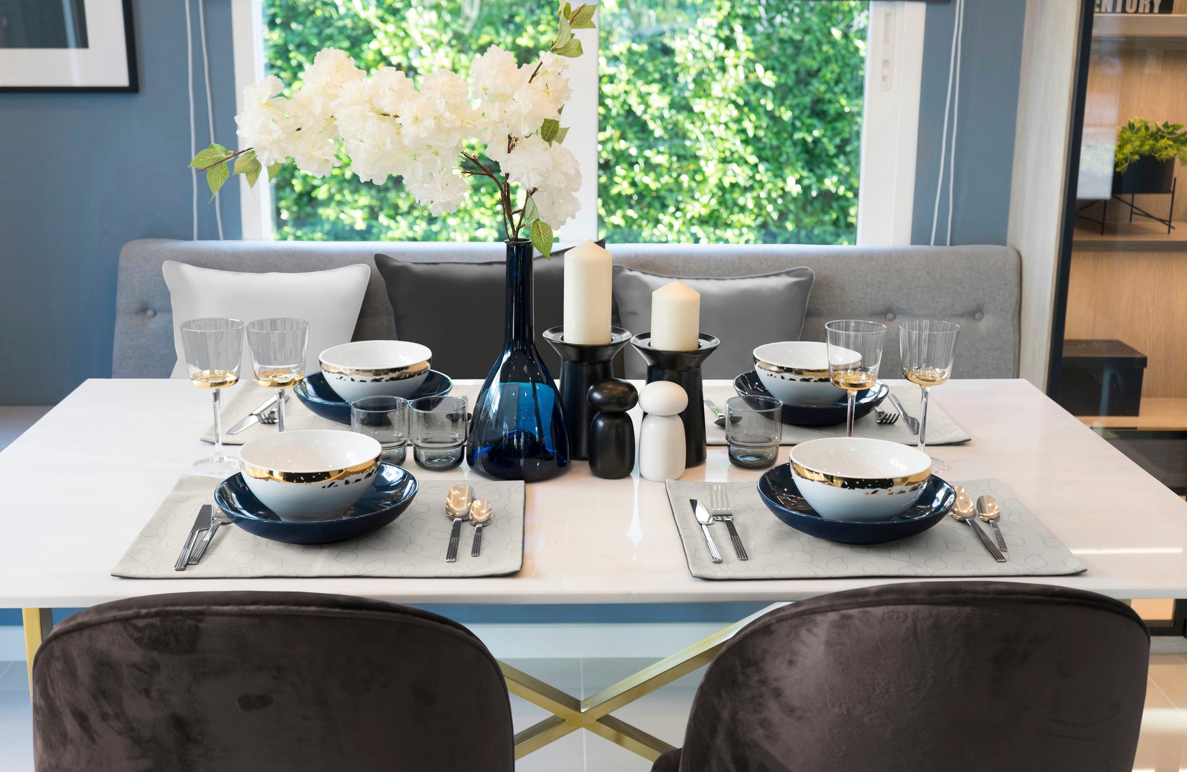Wirth Platzset "Westport" Made in Germany, Jacquard Dekostoff, Blatt-Design günstig online kaufen
