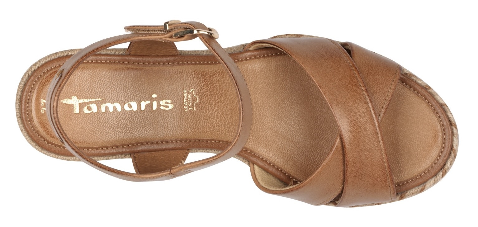 Tamaris Keilsandalette, Plateau, Sommerschuh, Riemchensandale mit verstellbarer Schnalle