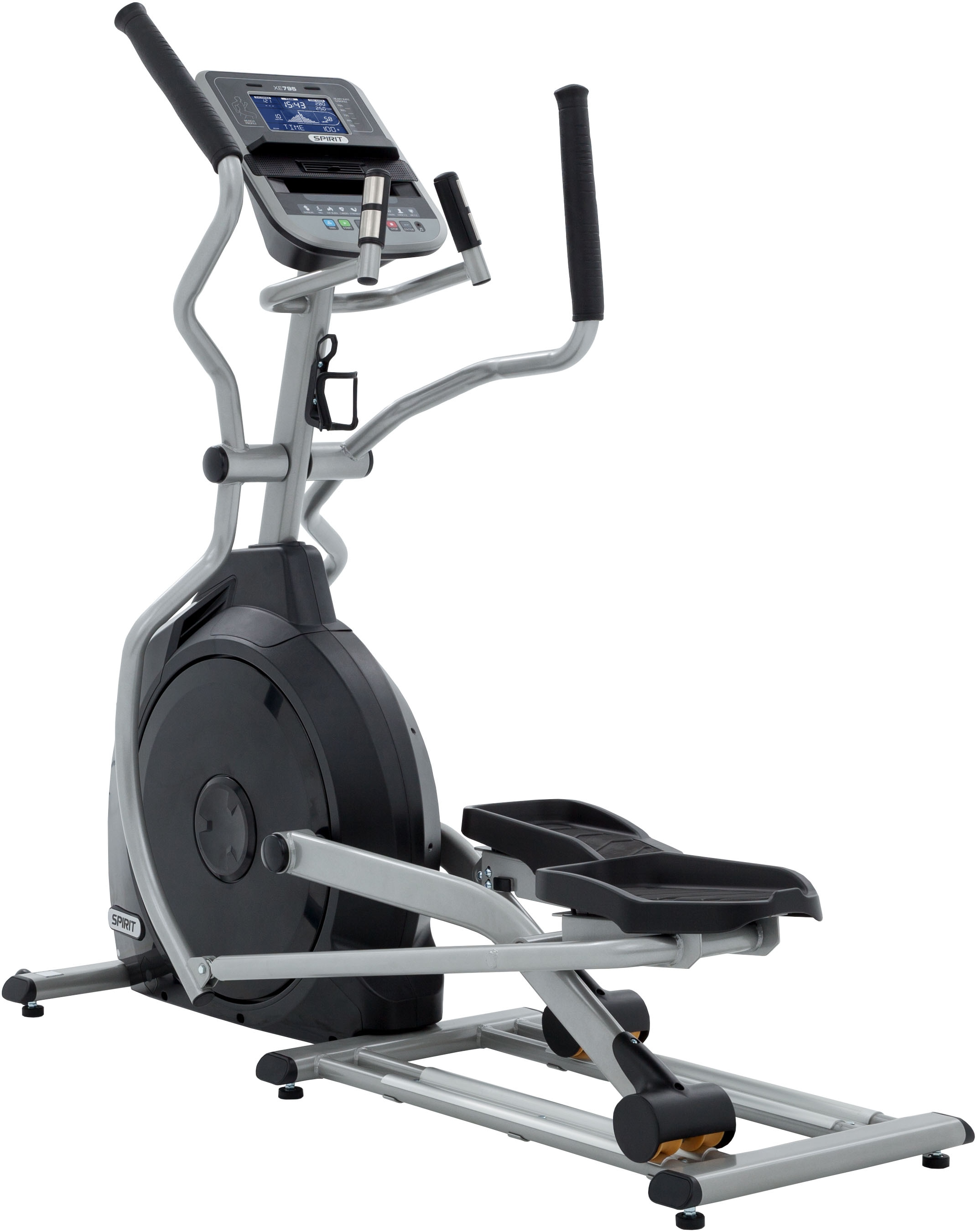 SPIRIT FITNESS Crosstrainer "XE795", ohne Unterlegmatte, schwarz, Crosstrainer, 130 kg max. Benutzergewicht, 40 Widerstandsstufen