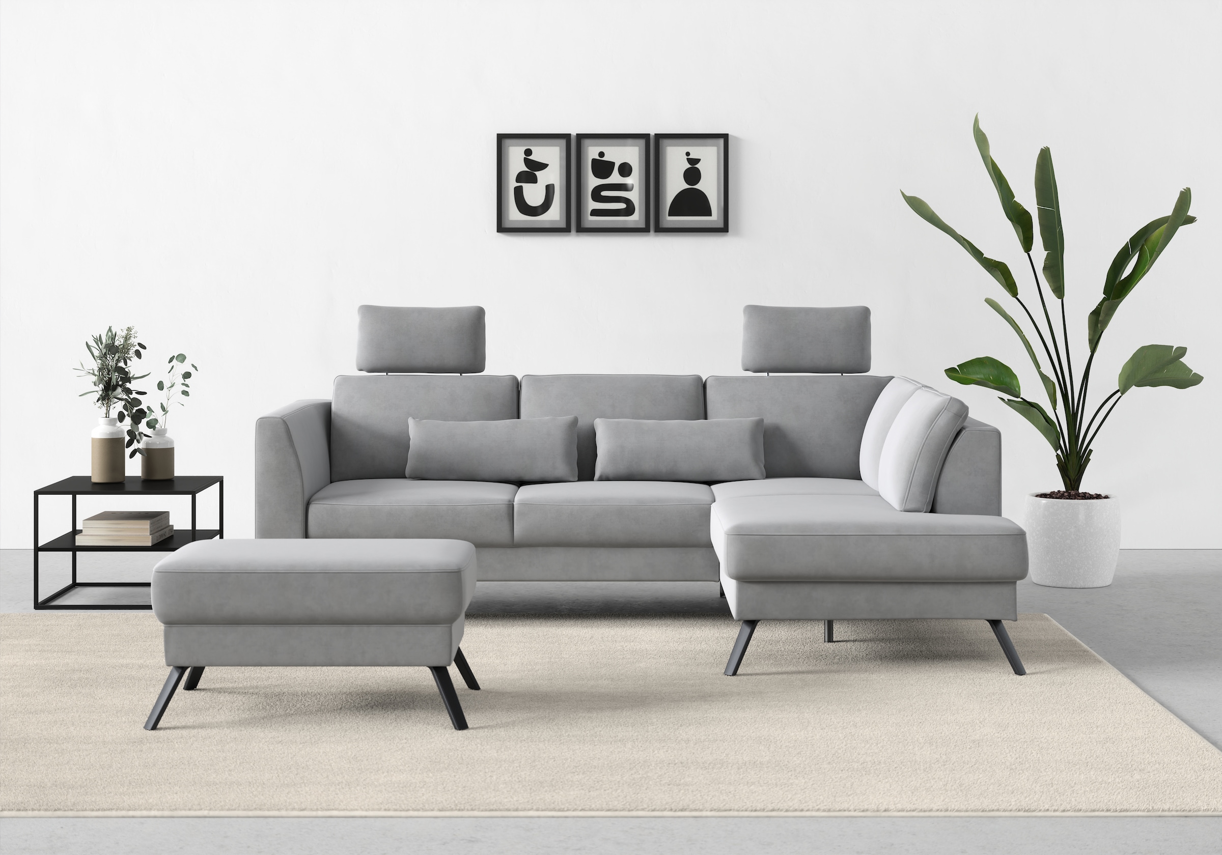 sit&more Ecksofa "Lindholm L-Form", mit Sitztiefenverstellung und Federkern günstig online kaufen