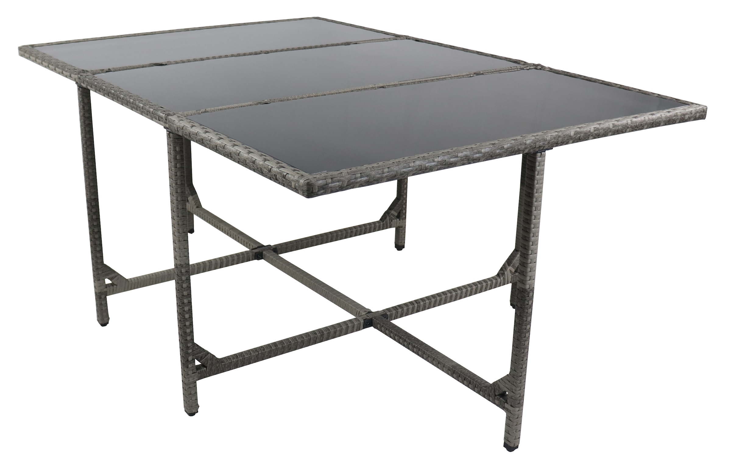 Gartentisch VCM "Rattan Gartentisch Balkontisch Raloso 170x110", grau, B:170cm T:110cm, Tische, Gartentisch