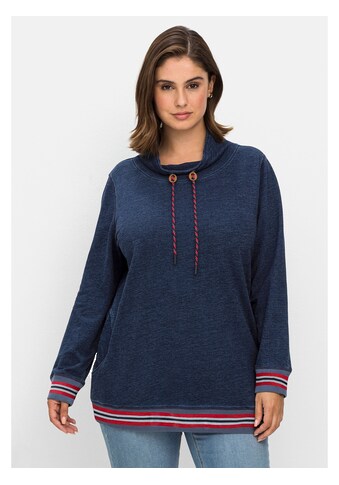 Sheego Sweatshirt »Große Größen«, in Denim-Optik, mit Streifenbündchen kaufen