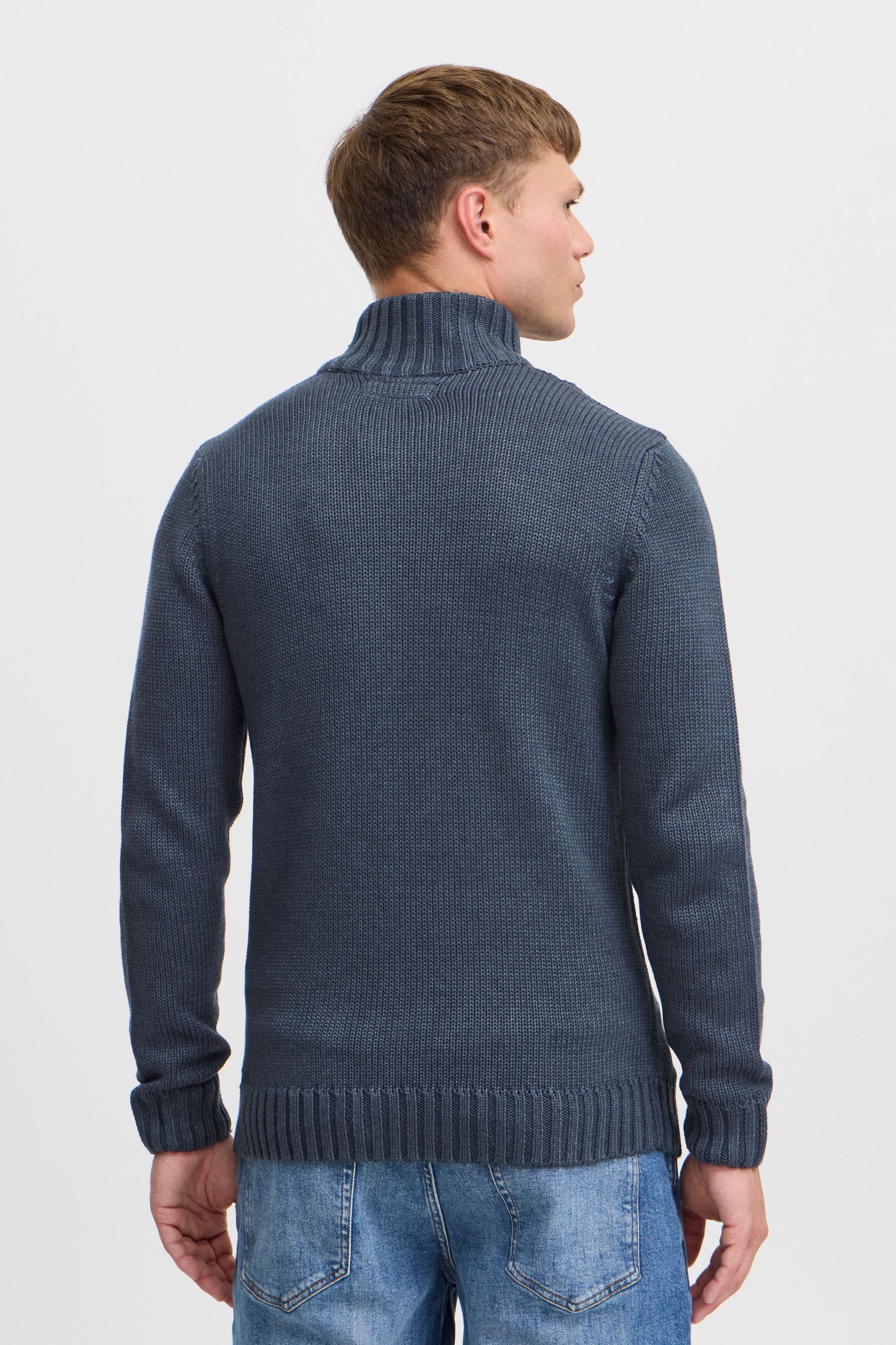 !solid Troyer SOLID "Troyer SDPetro", Herren, Gr. XXL, blau (ins bl mel), Obermaterial: 50% Baumwolle CO. 50% Polyacryl PAN., Pullover Troyer 3