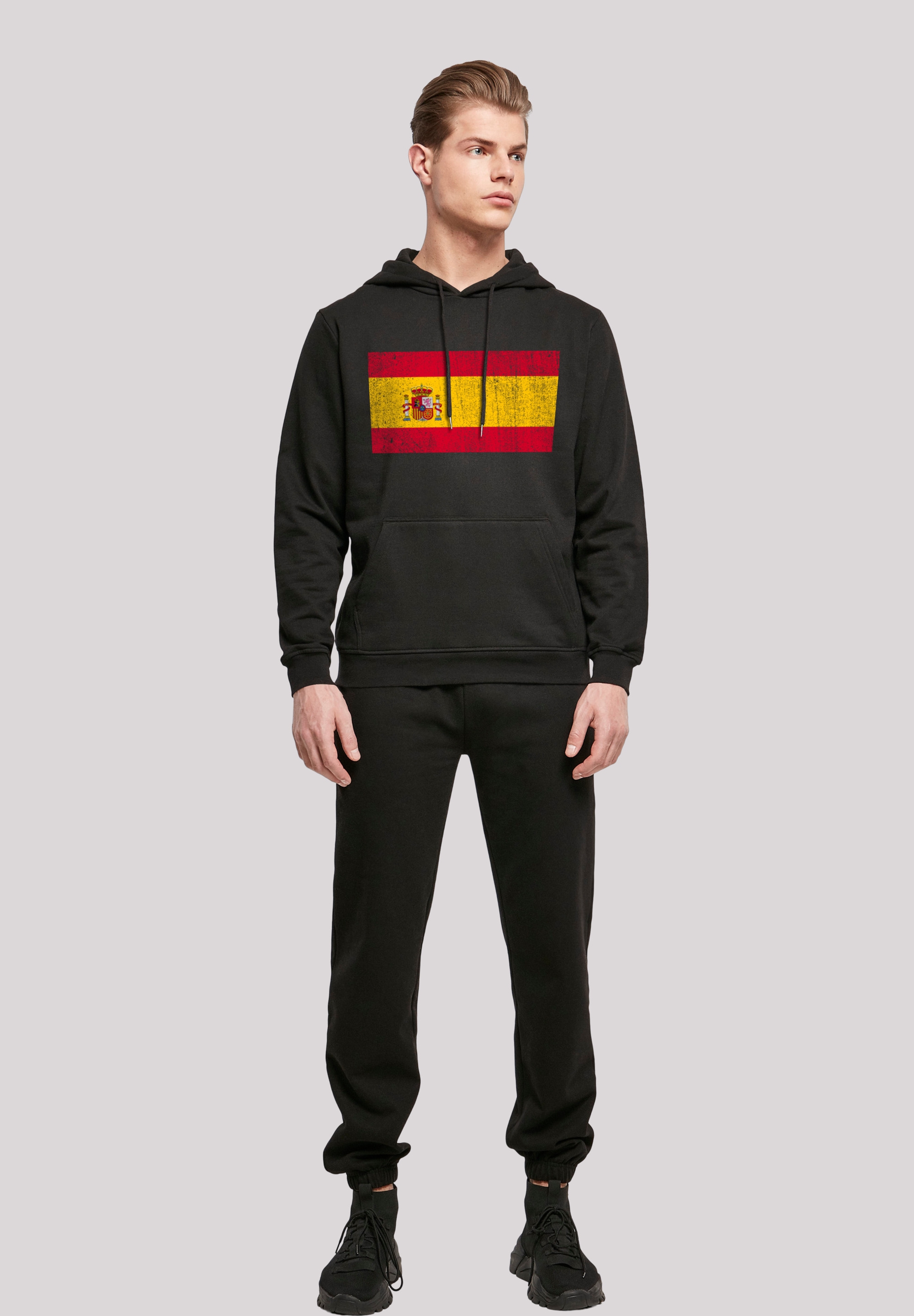 F4NT4STIC Kapuzenpullover »Spain Spanien Flagge distressed«, Print