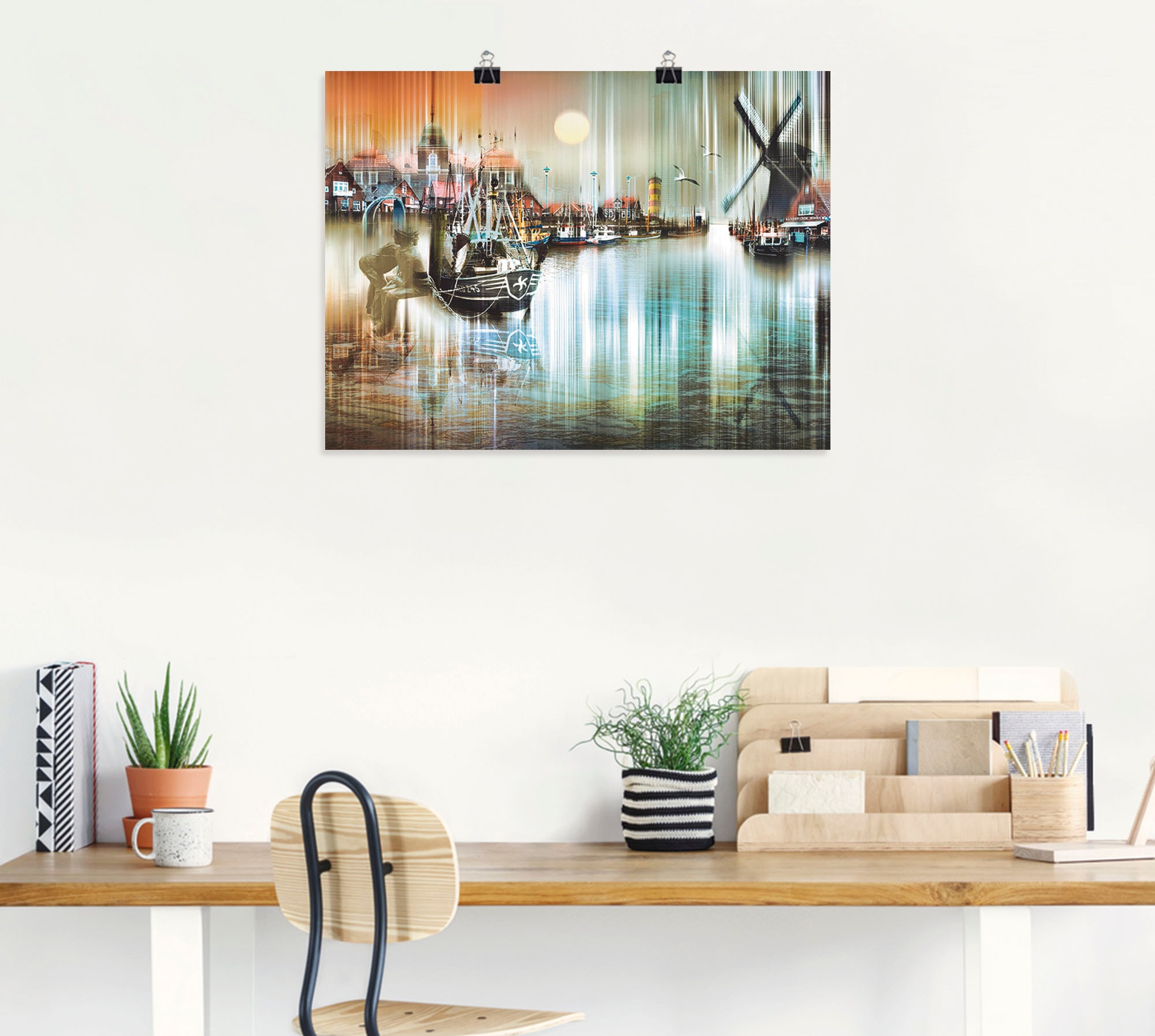 Artland Wandbild »Neuharlingersiel Nordsee Collage 04« Architektonische Elemente 1 Stk. tlg. als Leinwandbild, Poster in verschied. Größen