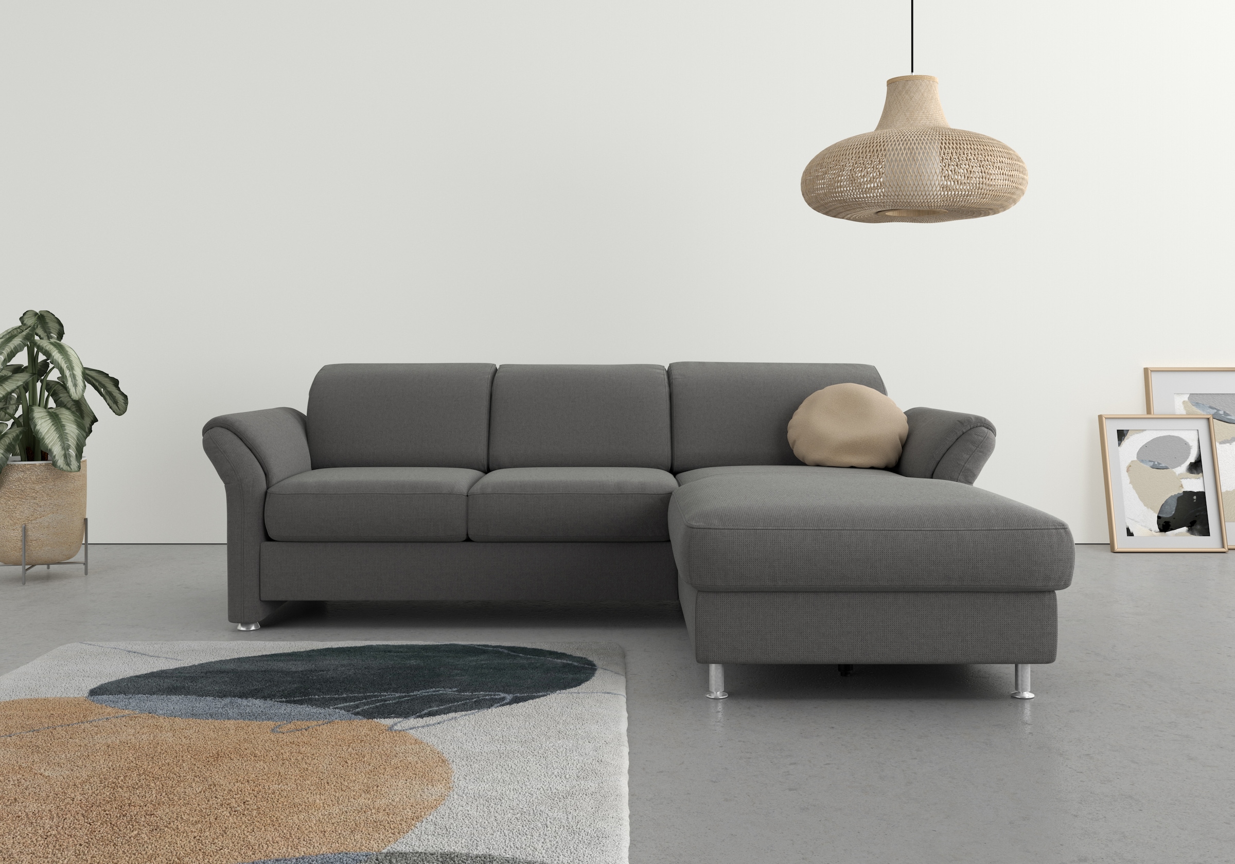 sit&more Ecksofa »Apulia L-Form«, wahlweise Bettfunktion, Bettkasten und Kopf- und Armteilverstellung