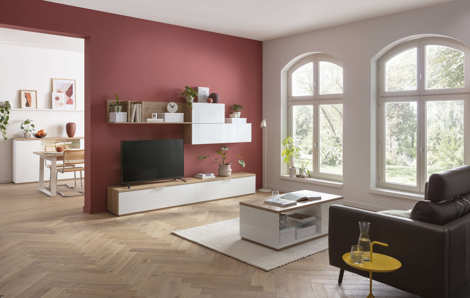 Composad Lowboard »Mundi, Lowboard, TV-Schrank, TV-Board, Fernsehschrank«, (1 St.), mit 2 Klapptüren hochglanz lackiert
