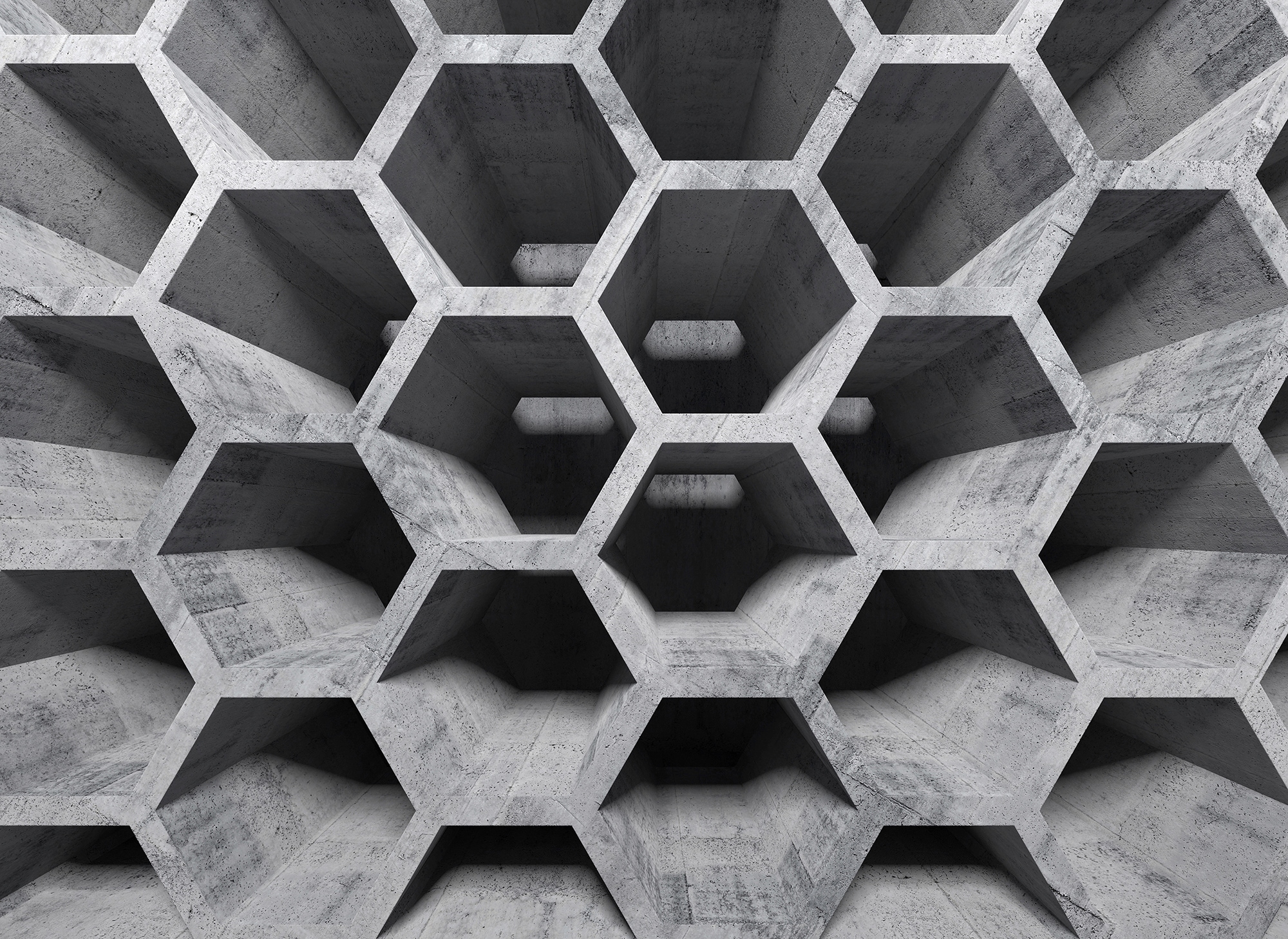 living walls Fototapete "Designwalls Honeycomb Structure 1" glatt Vlies, Wand, Schräge, Decke
