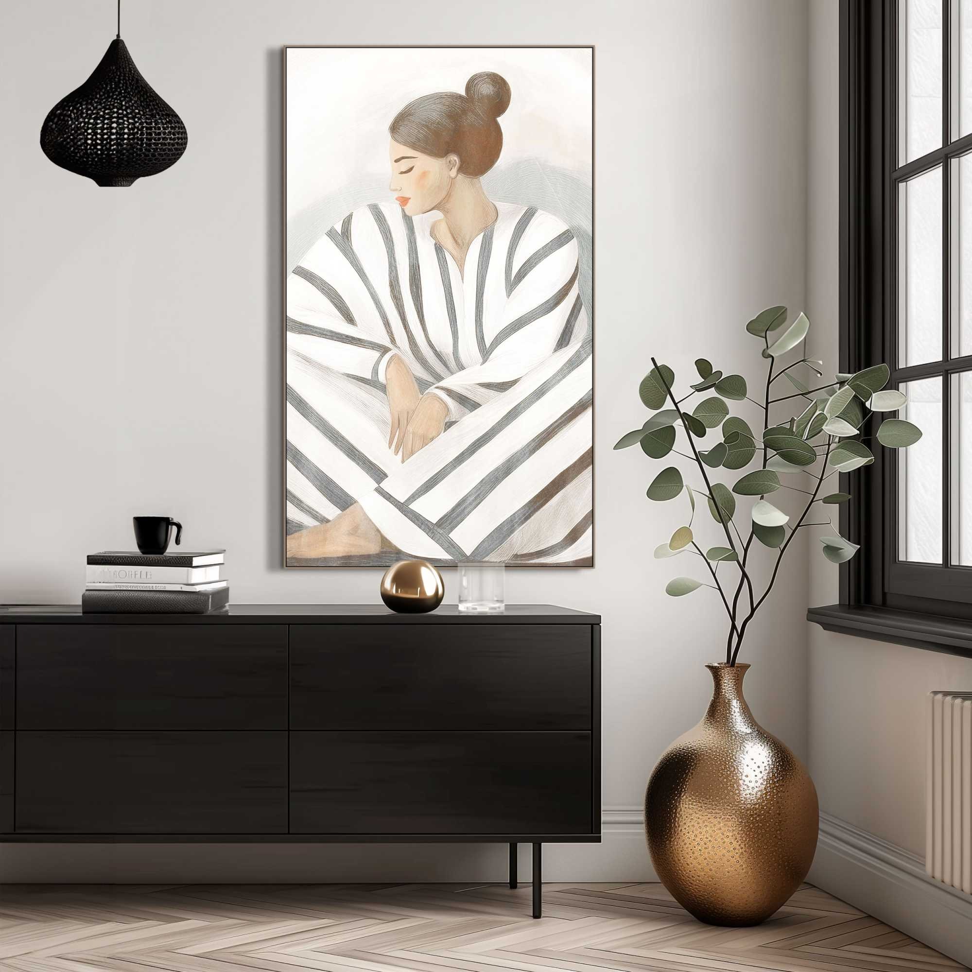 Reinders Wandbild "Zen-Dame", Schlafzimmer - Beige - MDF - Frauen - 70x118 günstig online kaufen
