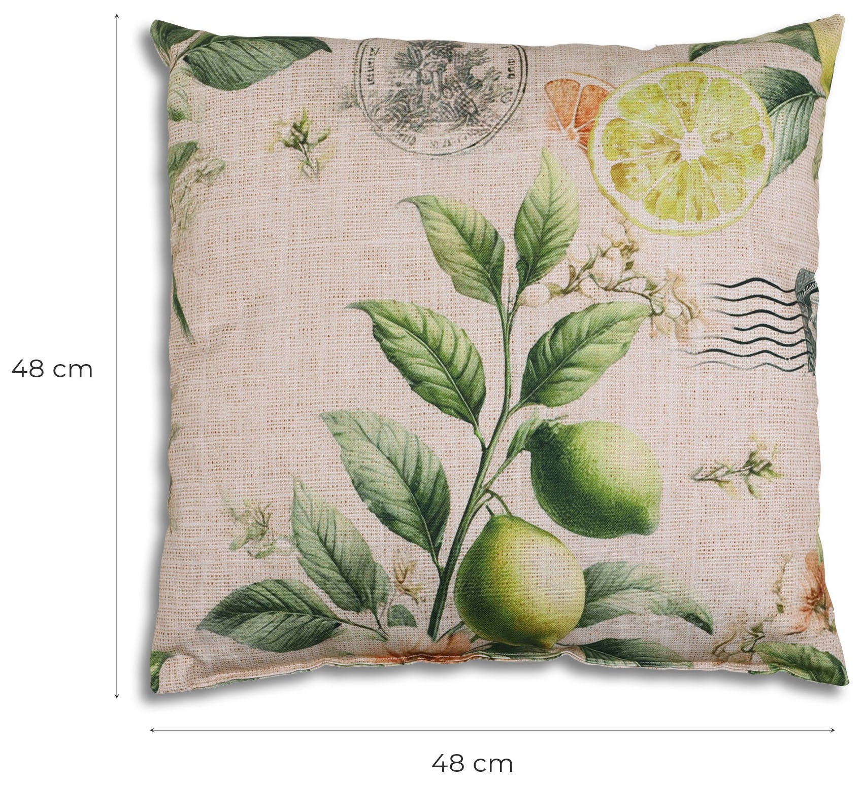 GO-DE Zierkissen »Klara« Lemon sand - Maße BxLxH ca.: 48 cm x 48 cm x  cm