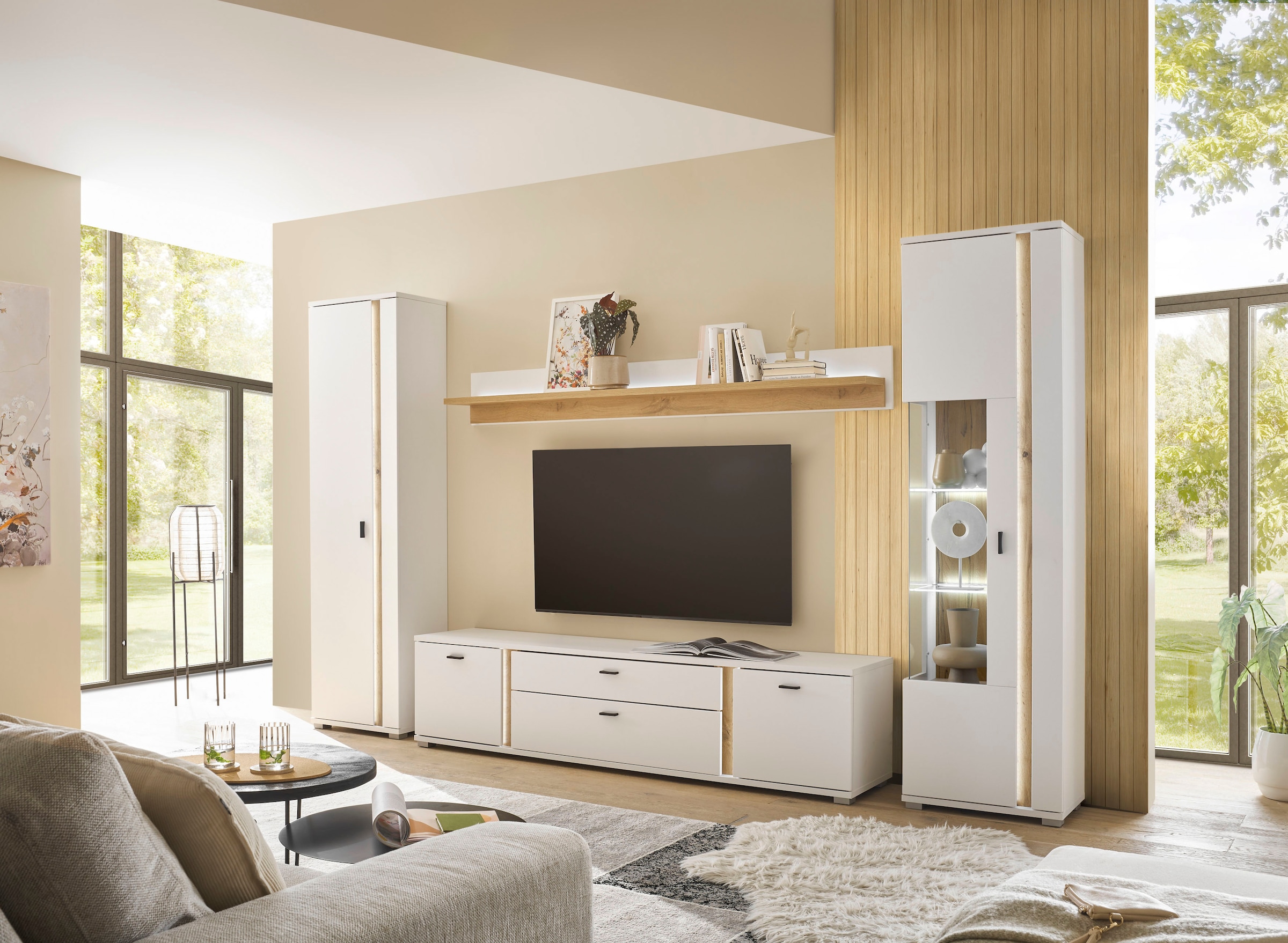 INOSIGN Mehrzweckschrank »LONG ISLAND«, (1 St.), in moderner Trendfarbe,inklusive senkrechter Beleuchtung,Breite 55 cm