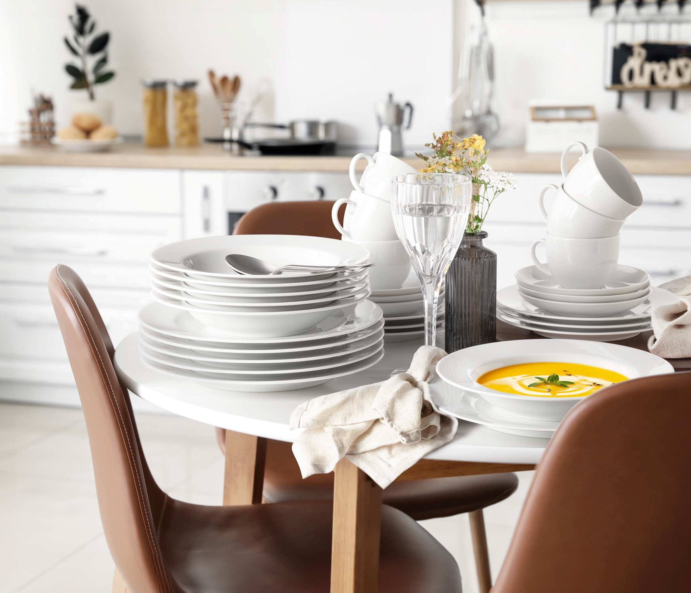 Seltmann Weiden Kombiservice »Geschirr-Set, Service Rondo«, (Set, 30 tlg.), Teller, Tassen, Untertassen, Made in Germany, 30 Teile, für 6 Personen