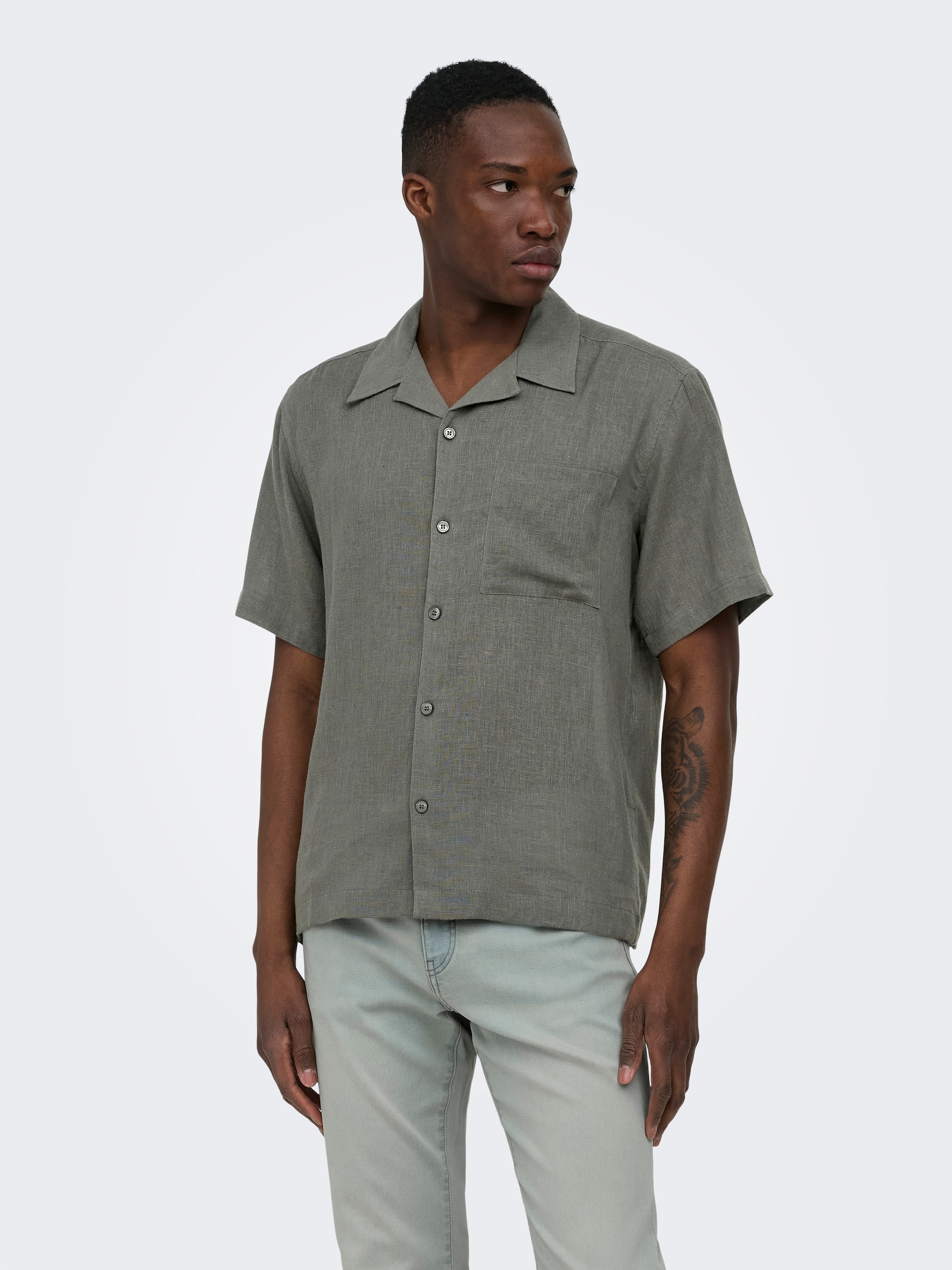 ONLY & SONS Kurzarmhemd »ONSLAURENCE RLX RESOR SS LINENBLEND NOOS«
