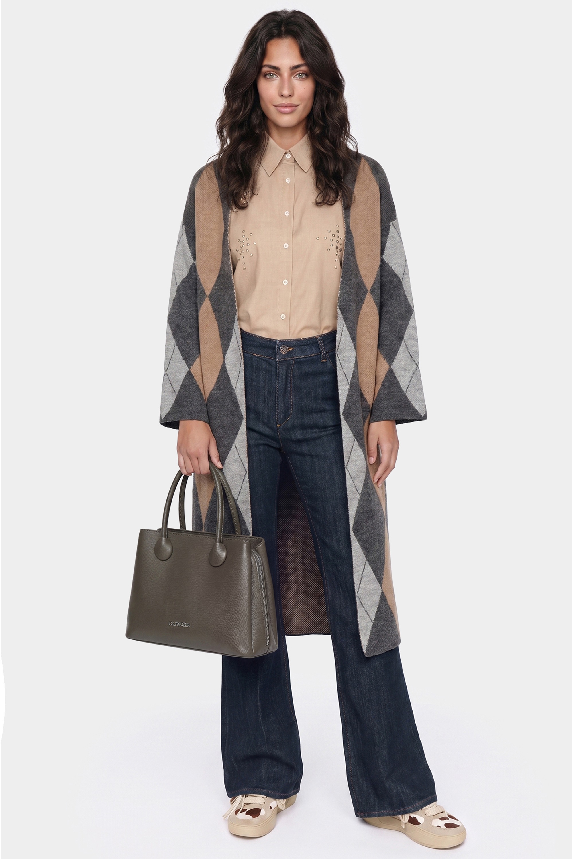 CAFèNoir Tragetasche »SMALL TOTE BAG WITH ROUND HANDLES C3YD1116 Damen« Handtasche Damen, Abendtasche, Tragetasche, Fashion, Lifestyle, Sale