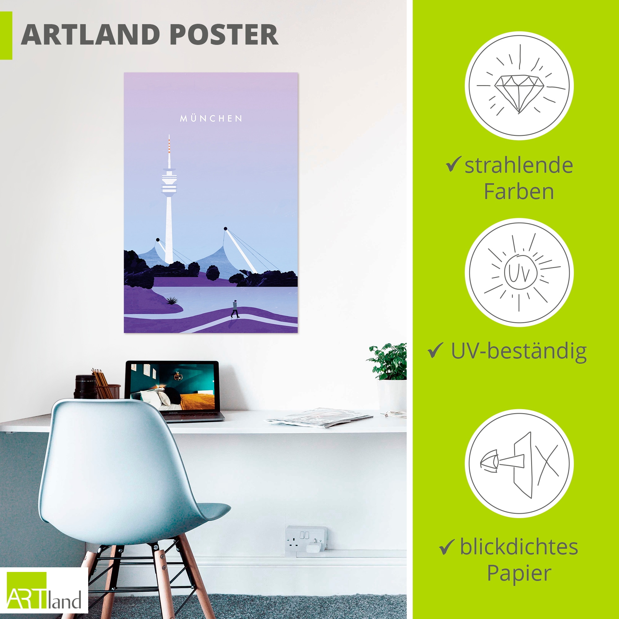 Artland Wandbild »München« 1 Stk. tlg. als Alubild, Leinwandbild, Poster, Wandaufkleber in verschied. Größen
