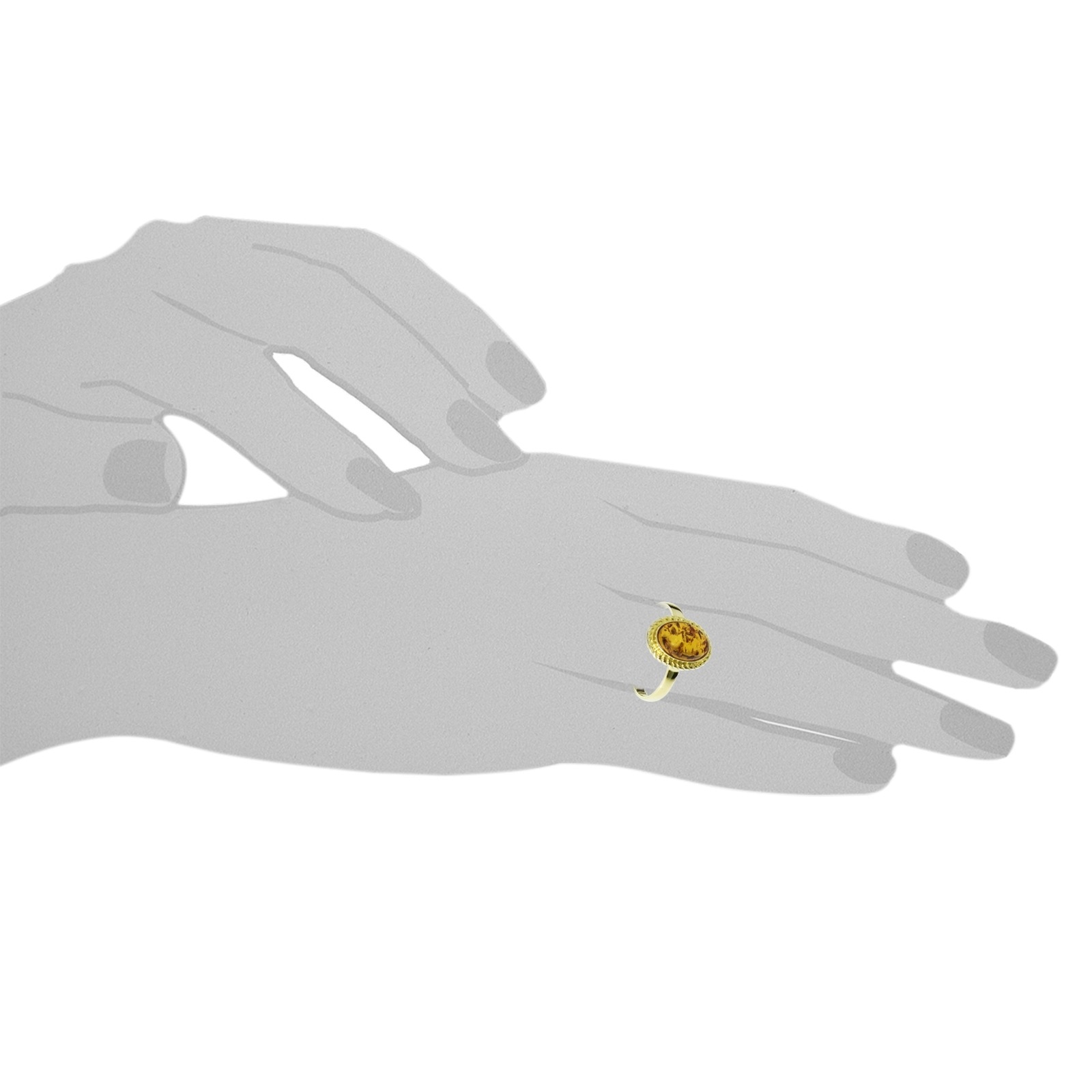 Fingerring OSTSEE-SCHMUCK "- Julie - Gold 333/000 - Bernstein" Gr. 52, gold (gold 333, goldfarben, gelb), Fingerringe, Damen, 52, Fingerring 5