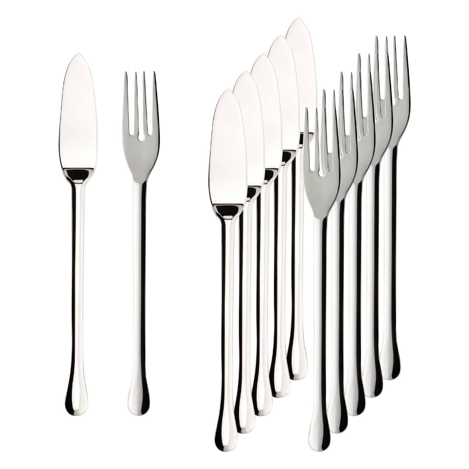 Villeroy & Boch Fischbesteck "Fischbesteck Victor 6er Set silber" Spülmaschinenfest