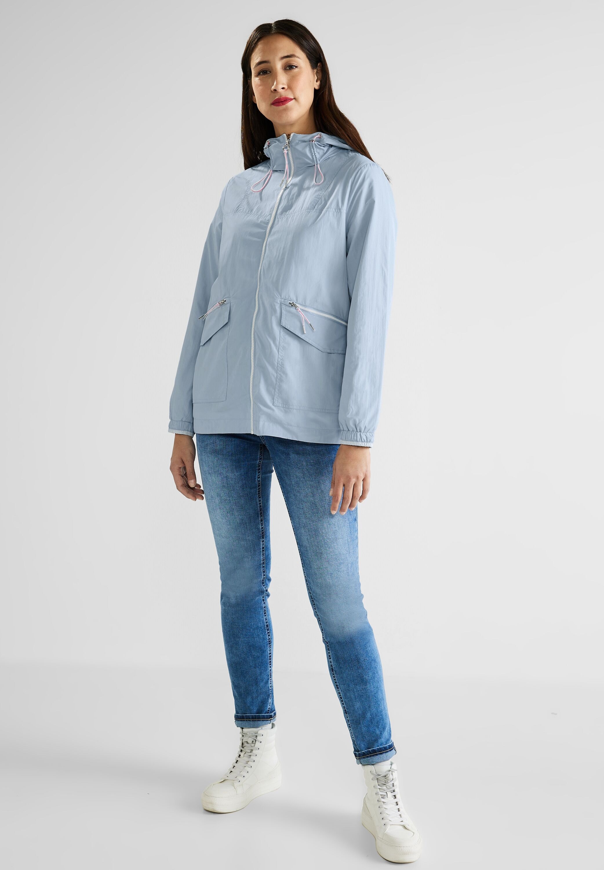 STREET ONE Windbreaker, mit Kapuze, in Unifarbe
