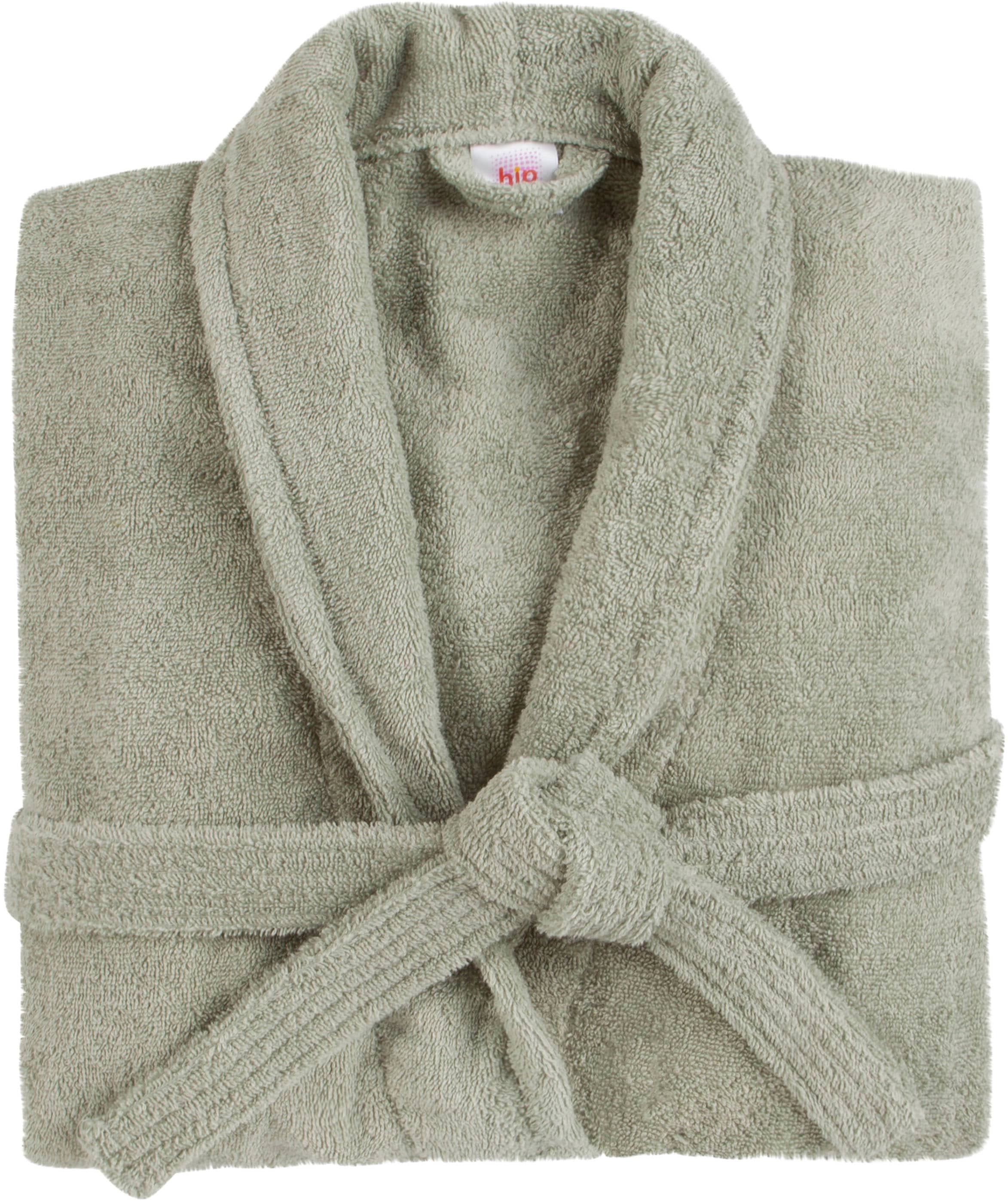 hip Bademantel »Hip Bathrobe uni«, (Packung, 1 St., 1x Bademantel), Schalkragen, Gürtel, Taschen, Damen & Herren, Velours, Glanz