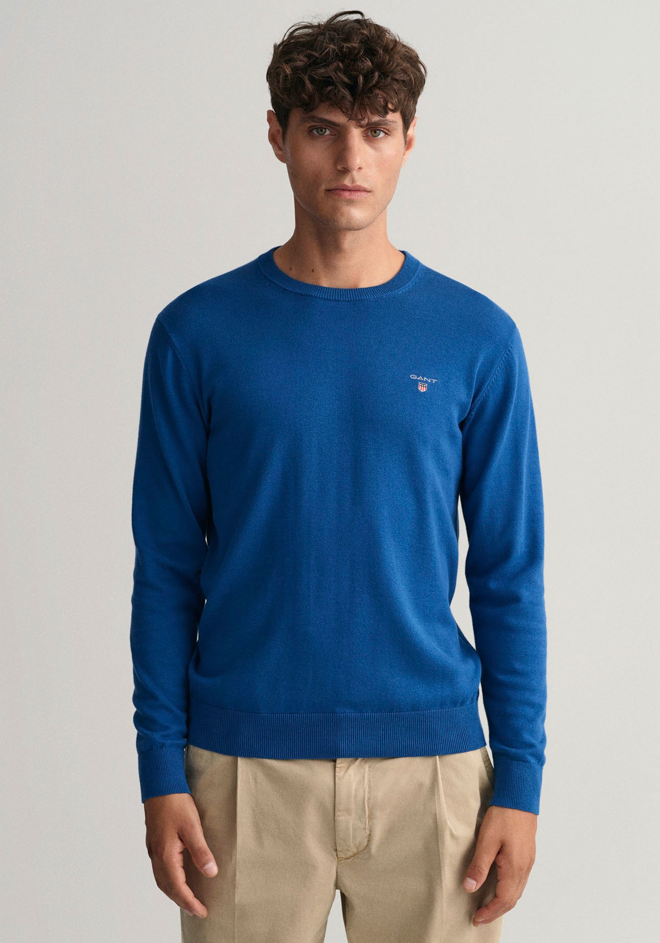 Gant Rundhalspullover »CLASSIC COTTON C-NECK«, mit dezenter Logo-Stickerei auf der Brust kaufen