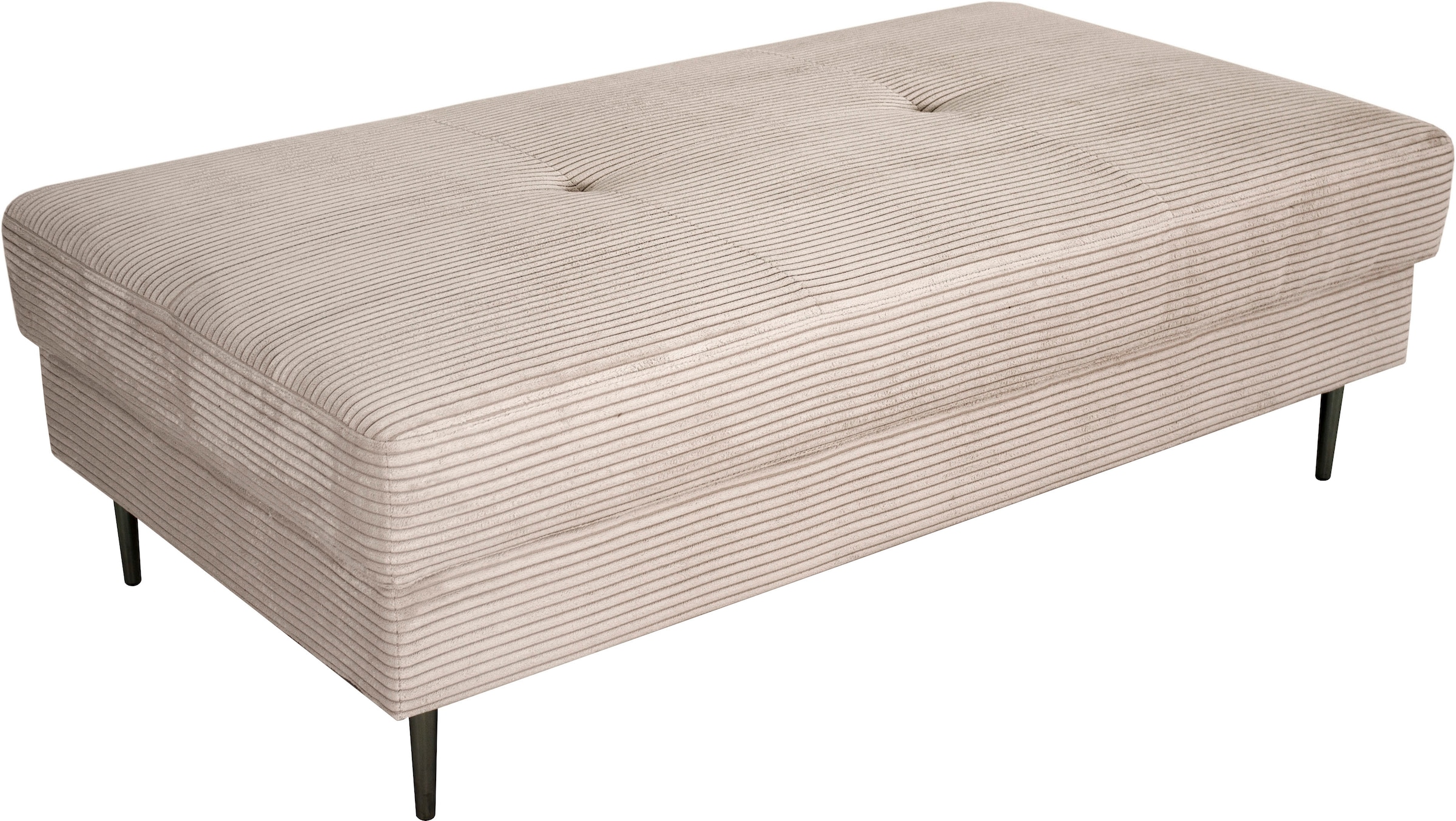 OTTO home Hocker "Summer B: 142cm, in Cord & Struktur erhältlich" schwarze Metallfüße