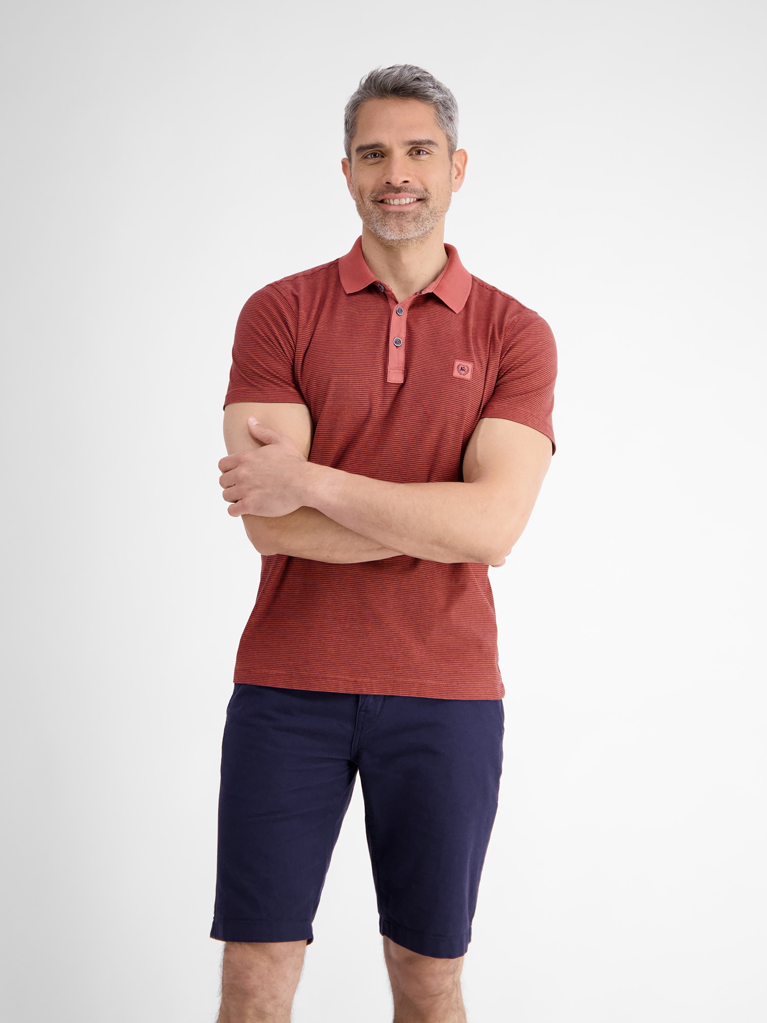 LERROS Herren Poloshirt "Herren Poloshirt, gestreift", rot, Gr. S, 100% Baumwolle, Shirts